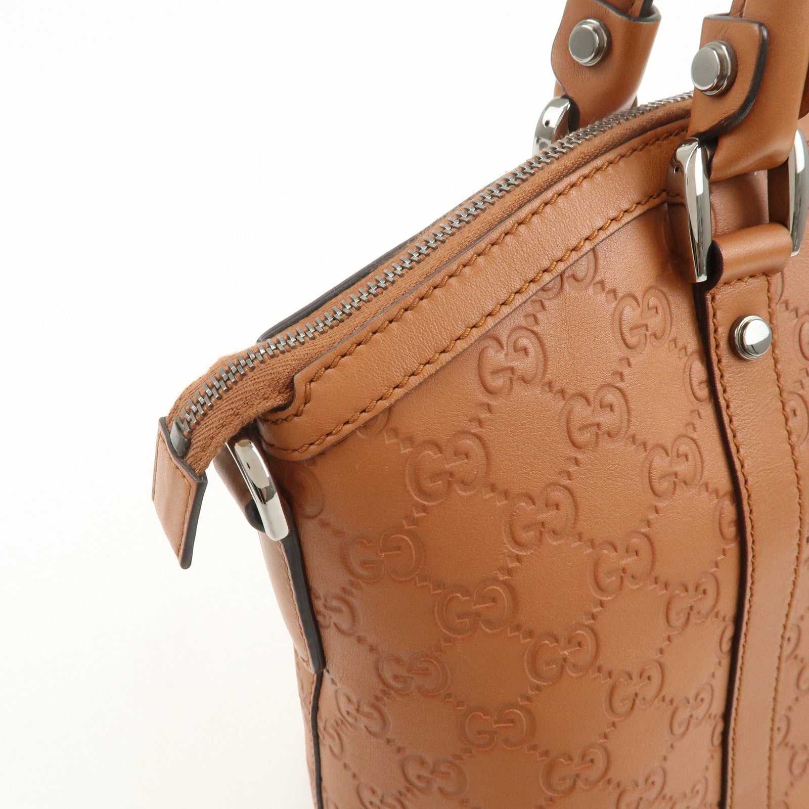 GUCCI Guccissima Interlocking G 2Way Bag Hand Bag Brown 341503