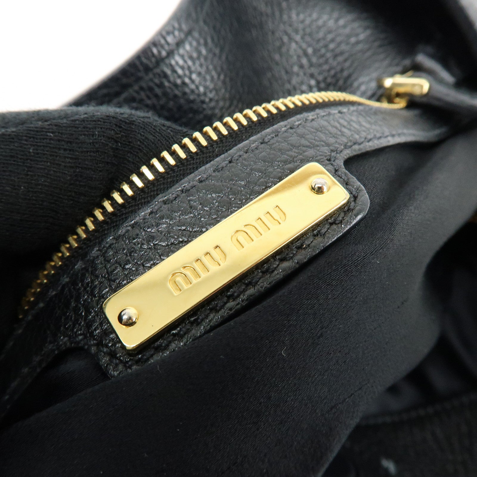 MIU MIU Vittello Phoenix Leather 2Way Hand Shoulder Bag 5BE886