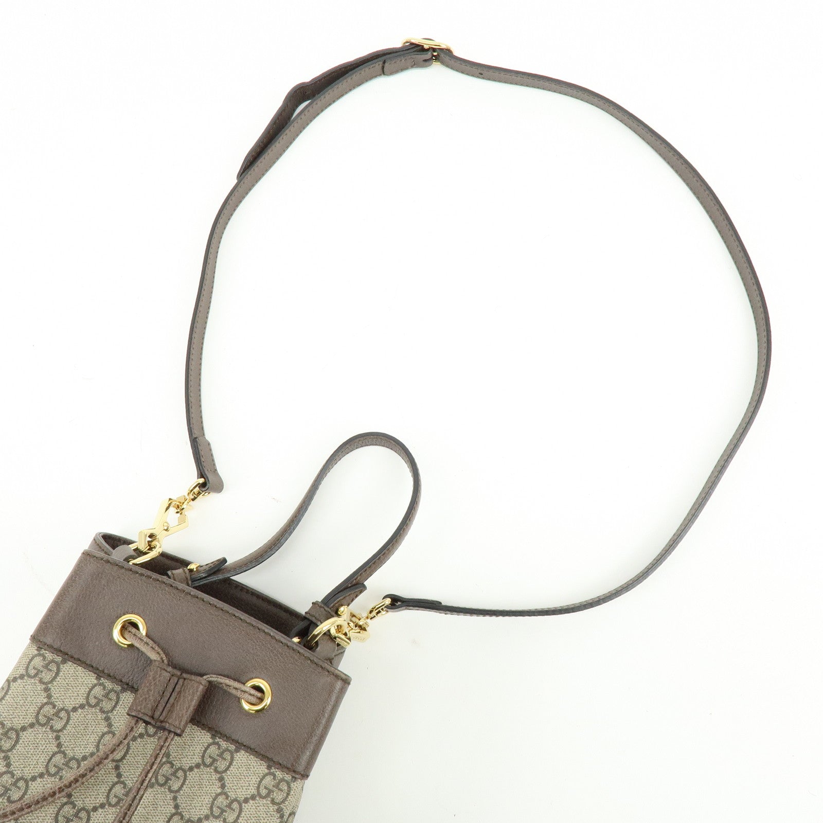 GUCCI Ophidia Sherry GG Supreme Leather 2Way Bucket Bag 550621