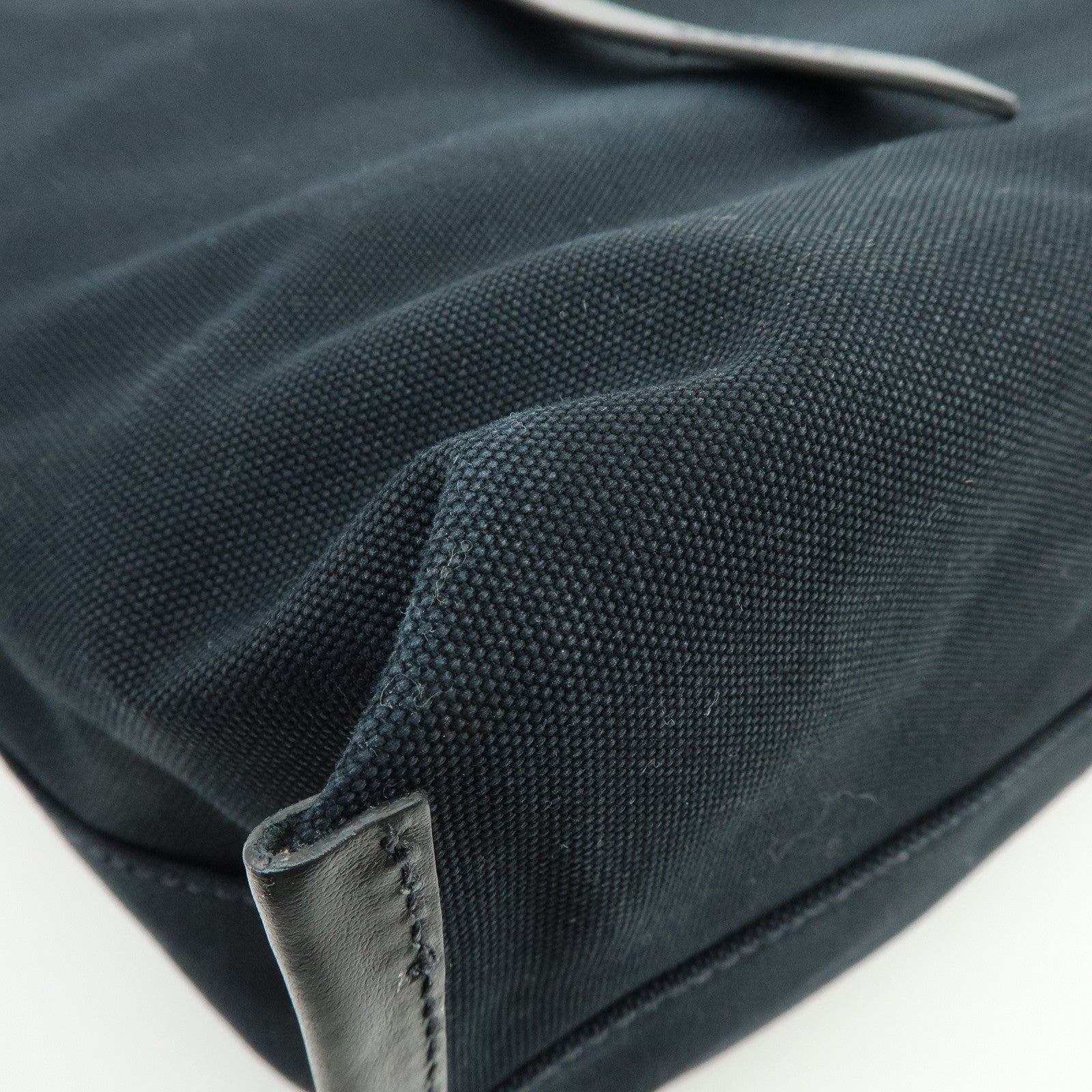 MIU MIU Canvas Leather Tote Bag Hand Bag Shoulder Bag Black