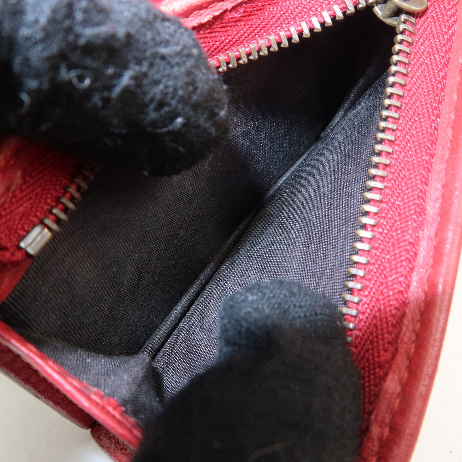 GUCCI Interlocking G GG Supreme Cherry Compact Wallet Beige Red 476050 Used