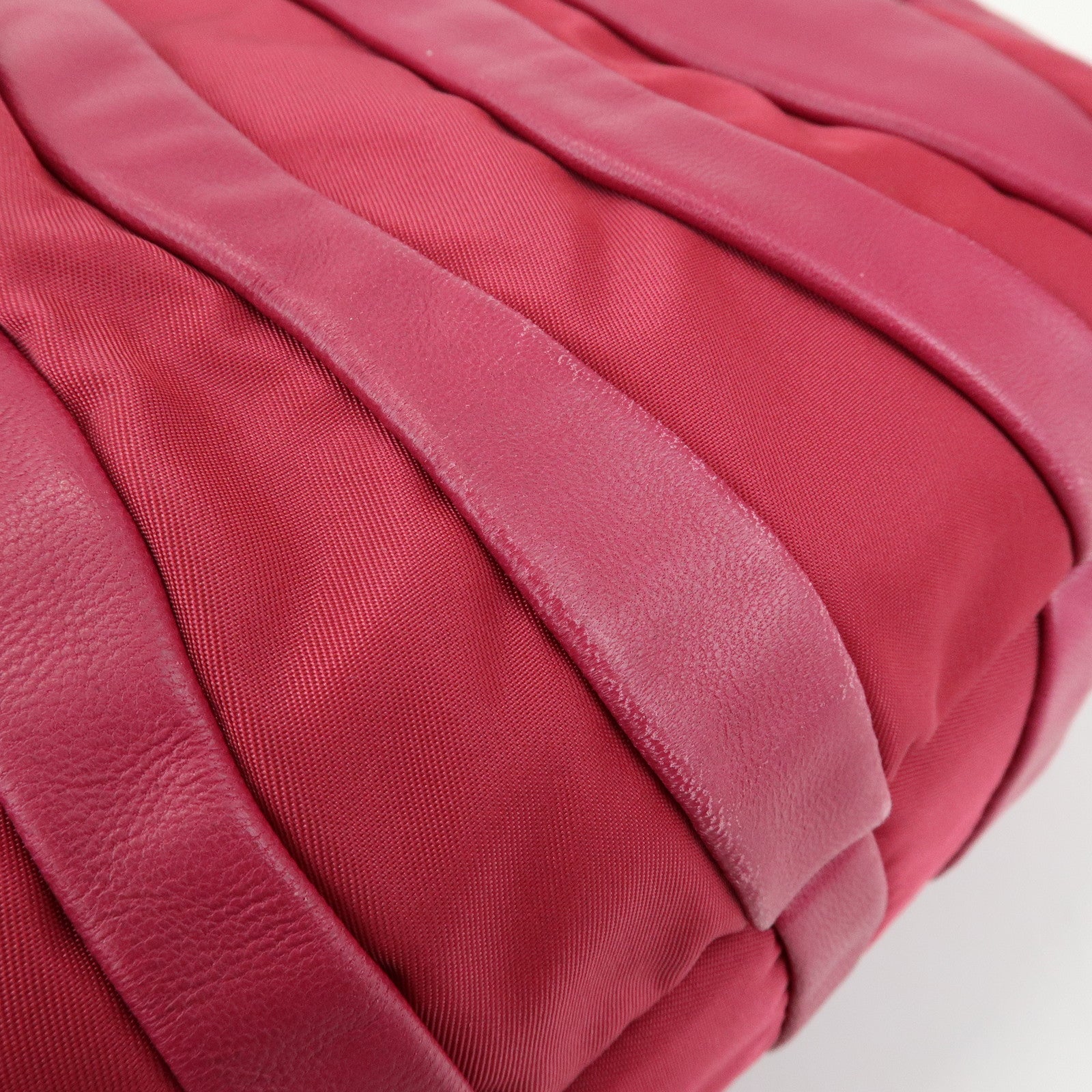 PRADA Nappa Leather Nylon Hand Bag Shoulder Bag Pink BR3994