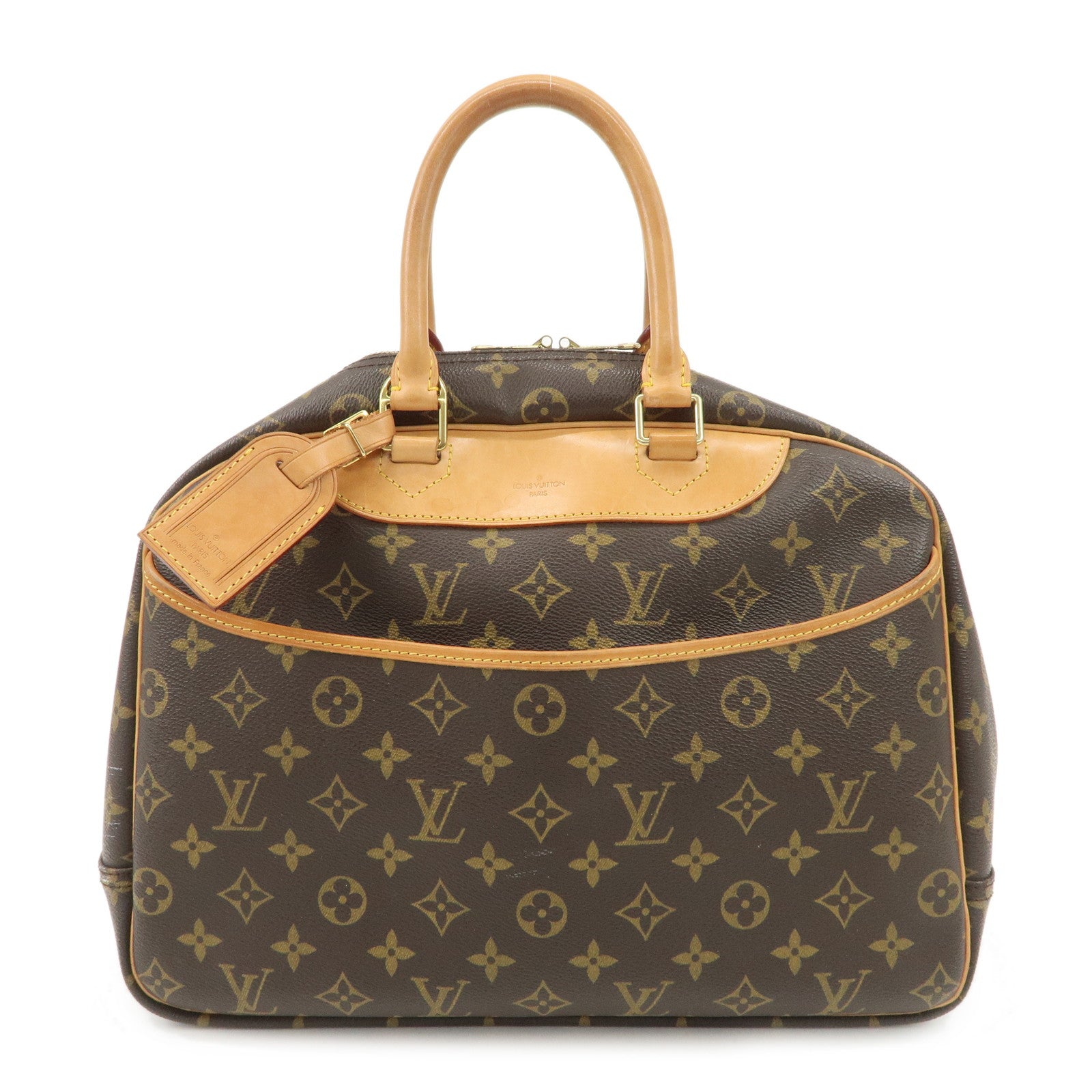 Louis Vuitton Monogram Deauville Hand Bag Brown M47270 Used