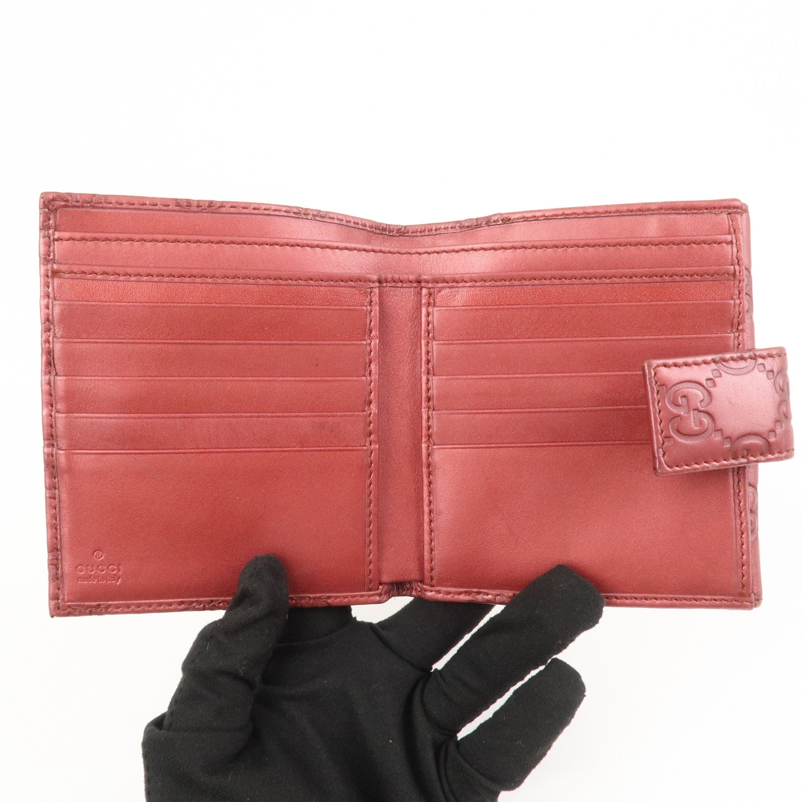 GUCCI Lovely Heart Guccissima W Hook Bi-fold Compact Wallet 245727