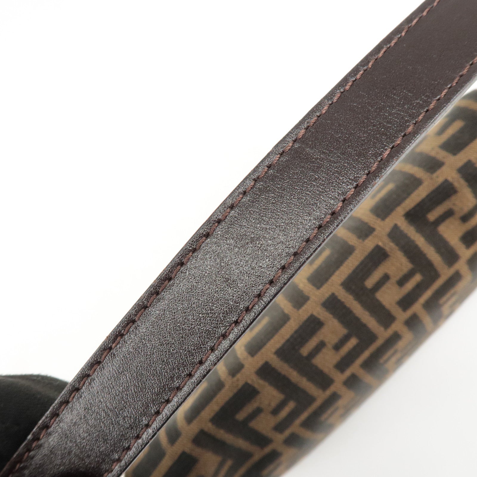 FENDI Mamma Baguette Zucca Canvas Leather Shoulder Bag 26424 Used