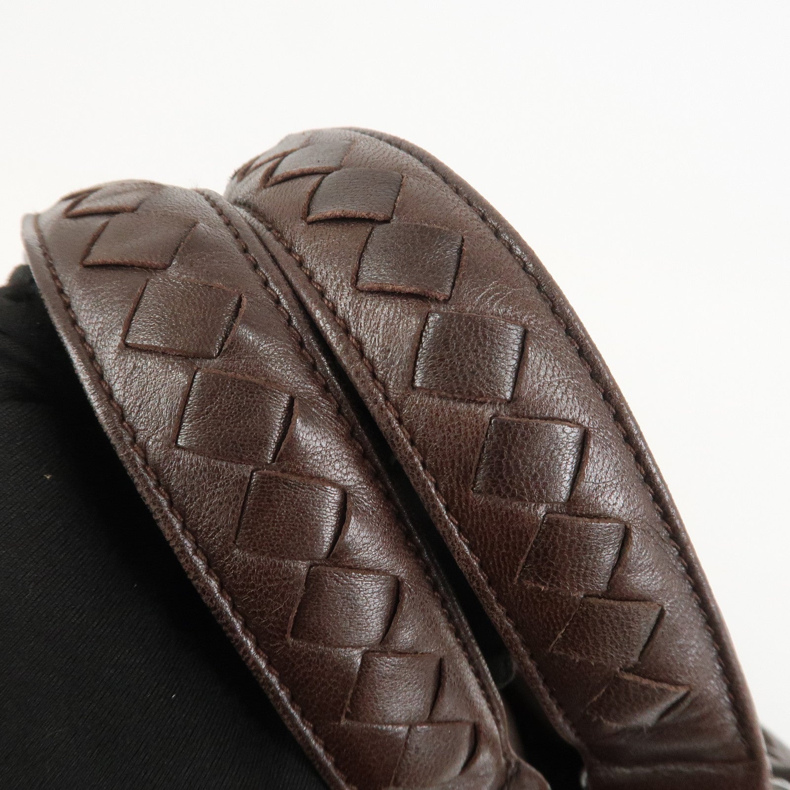 BOTTEGA VENETA Intrecciato Campana Shoulder Bag Brown 125787