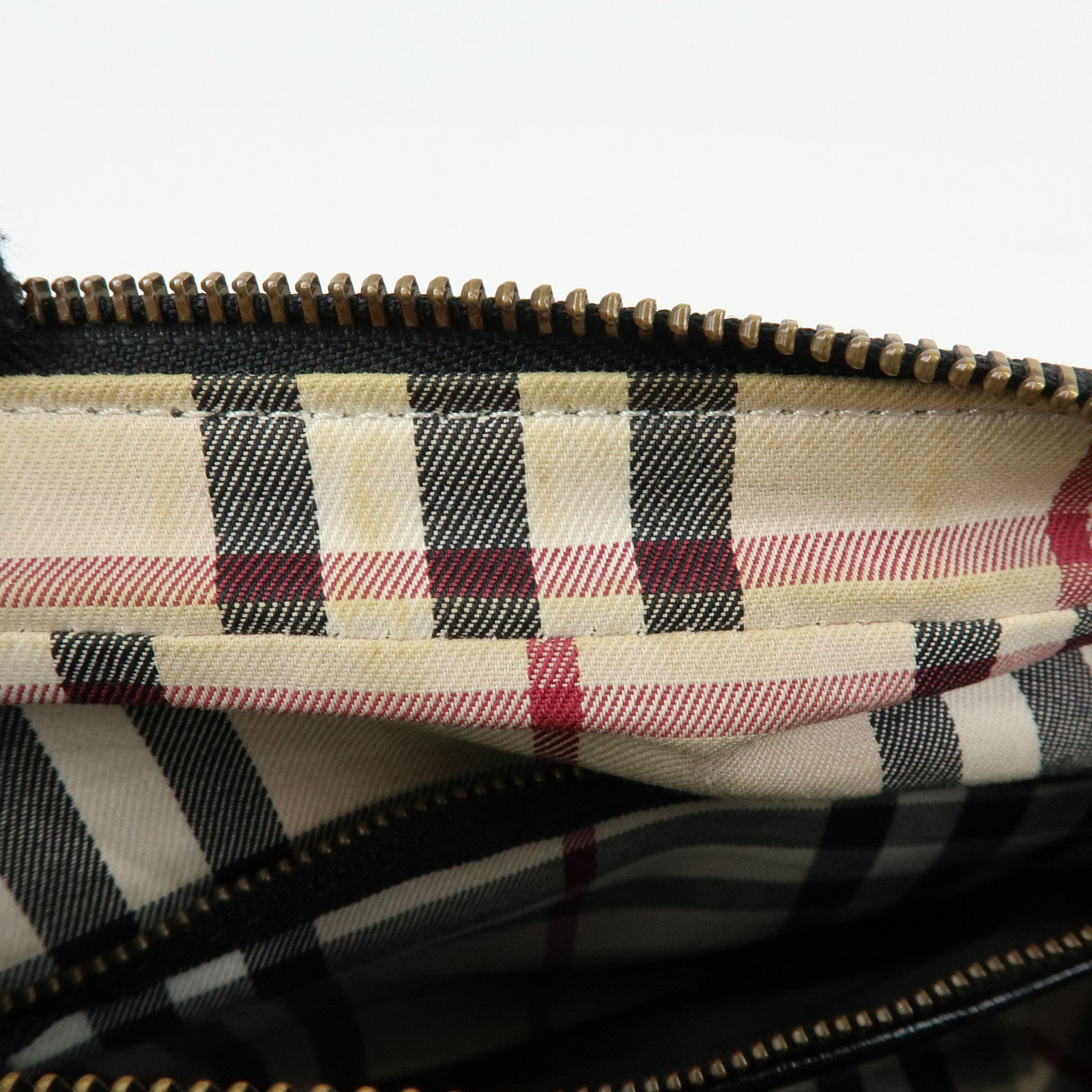 BURBERRY Leather Mini Boston Bag Hand Bag Tote Bag Black