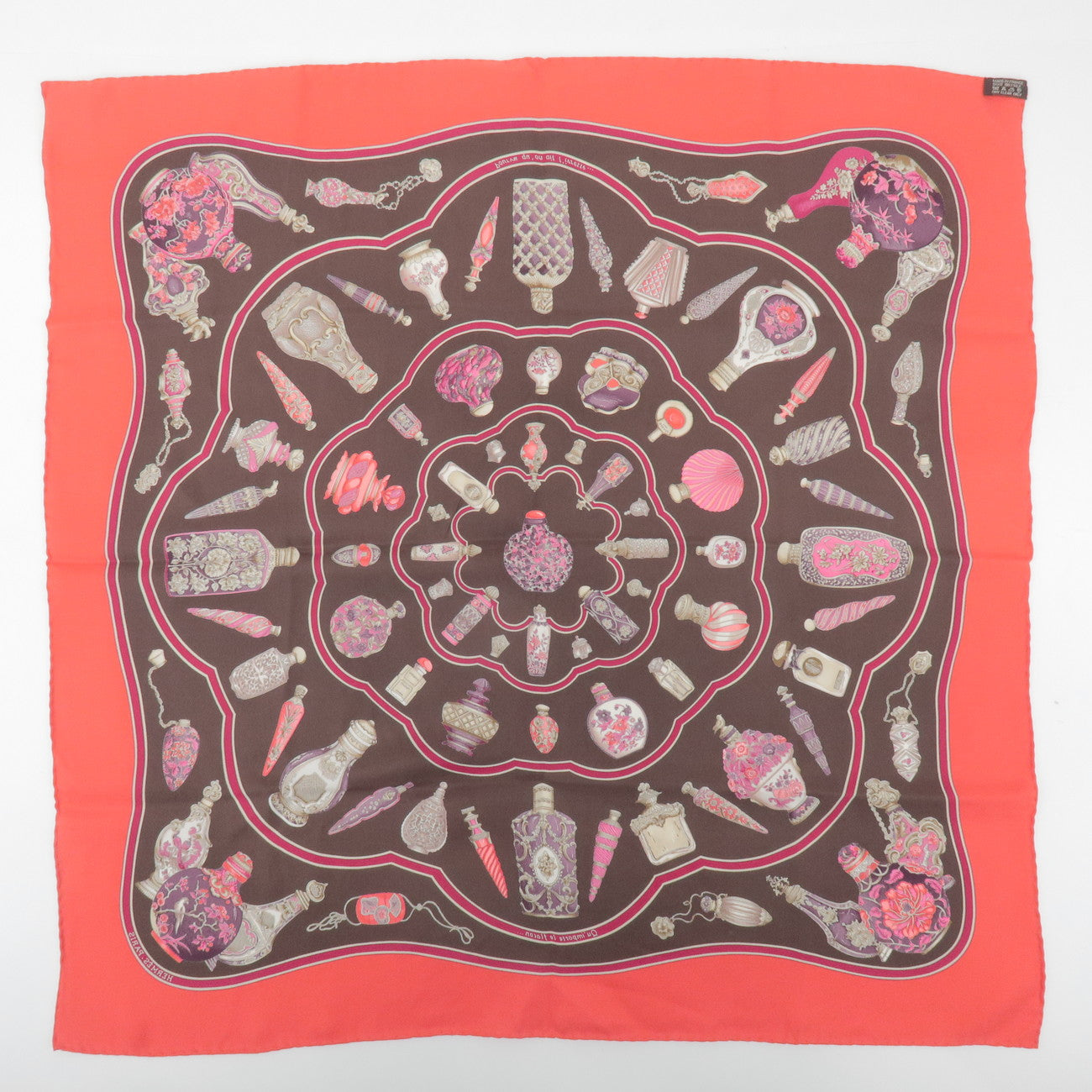 HERMES Carre 70 Silk 100% Set of 2 Scarves Red Pink
