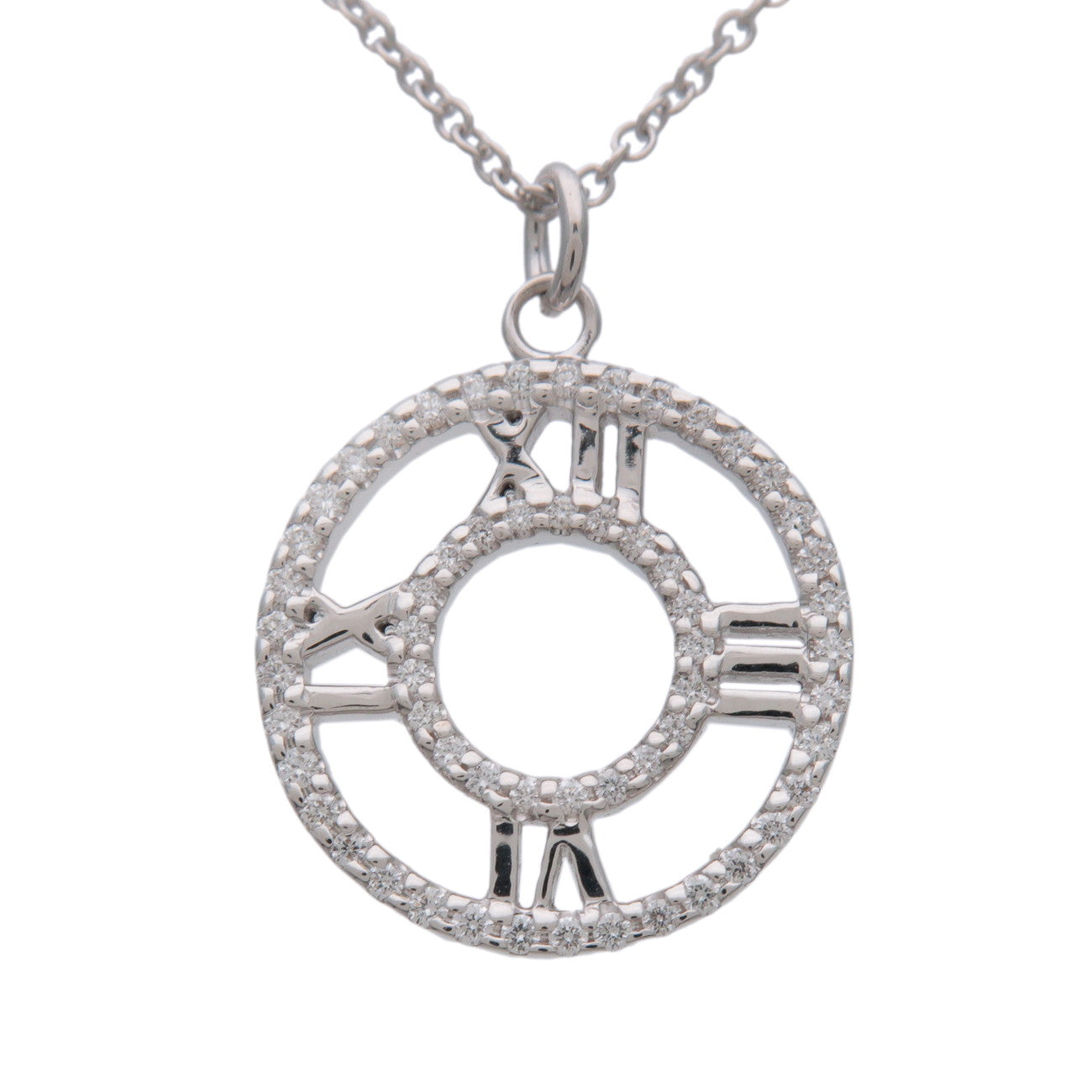 Tiffany&Co. Atlas Open Diamond Necklace K18 750WG White Gold