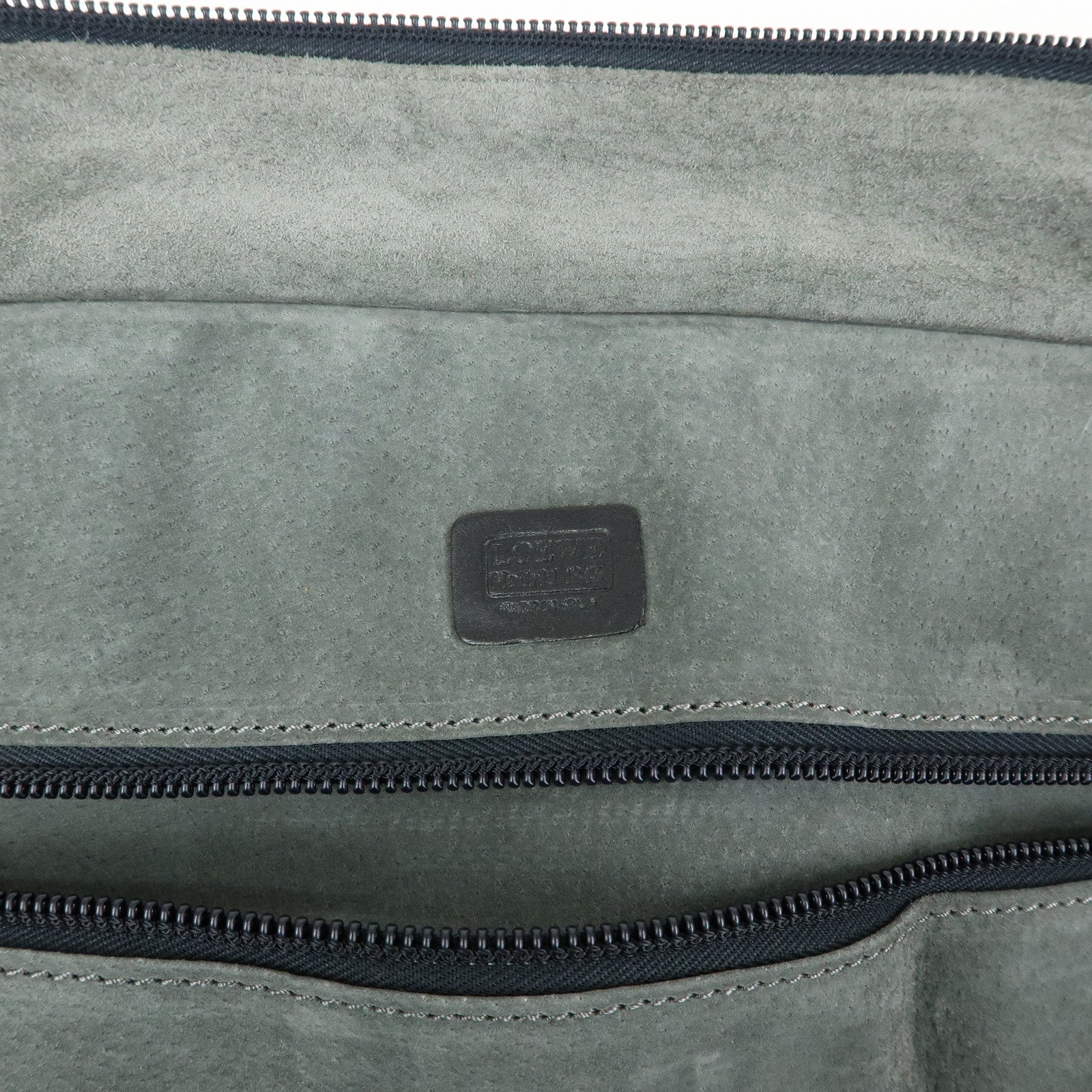 LOEWE Anagram Amazona 50 Leather Hand Bag Boston Bag Black