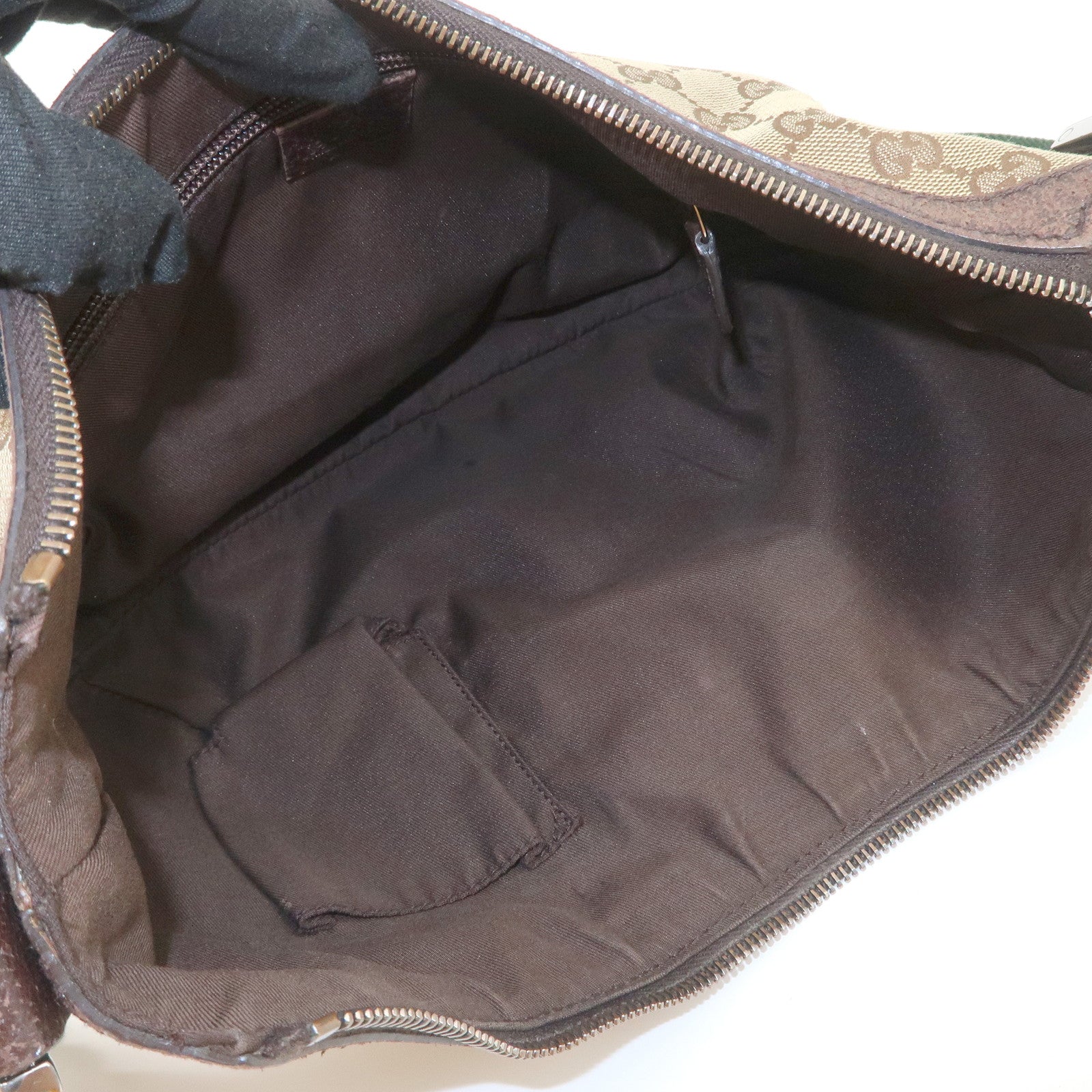 GUCCI Sherry GG Canvas Leather Shoulder Bag Beige Brown 181092