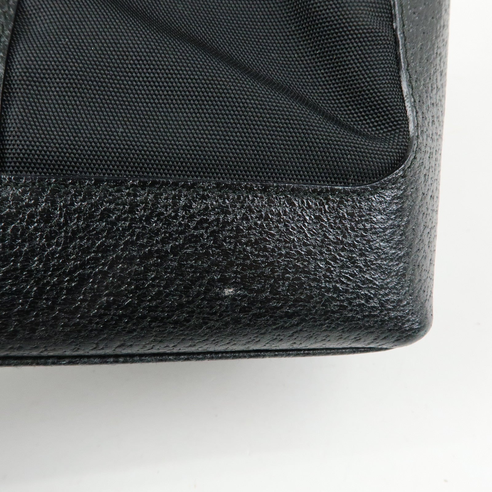 GUCCI Jackie Nylon Leather Shoulder Bag Hand Bag Black 001・3876