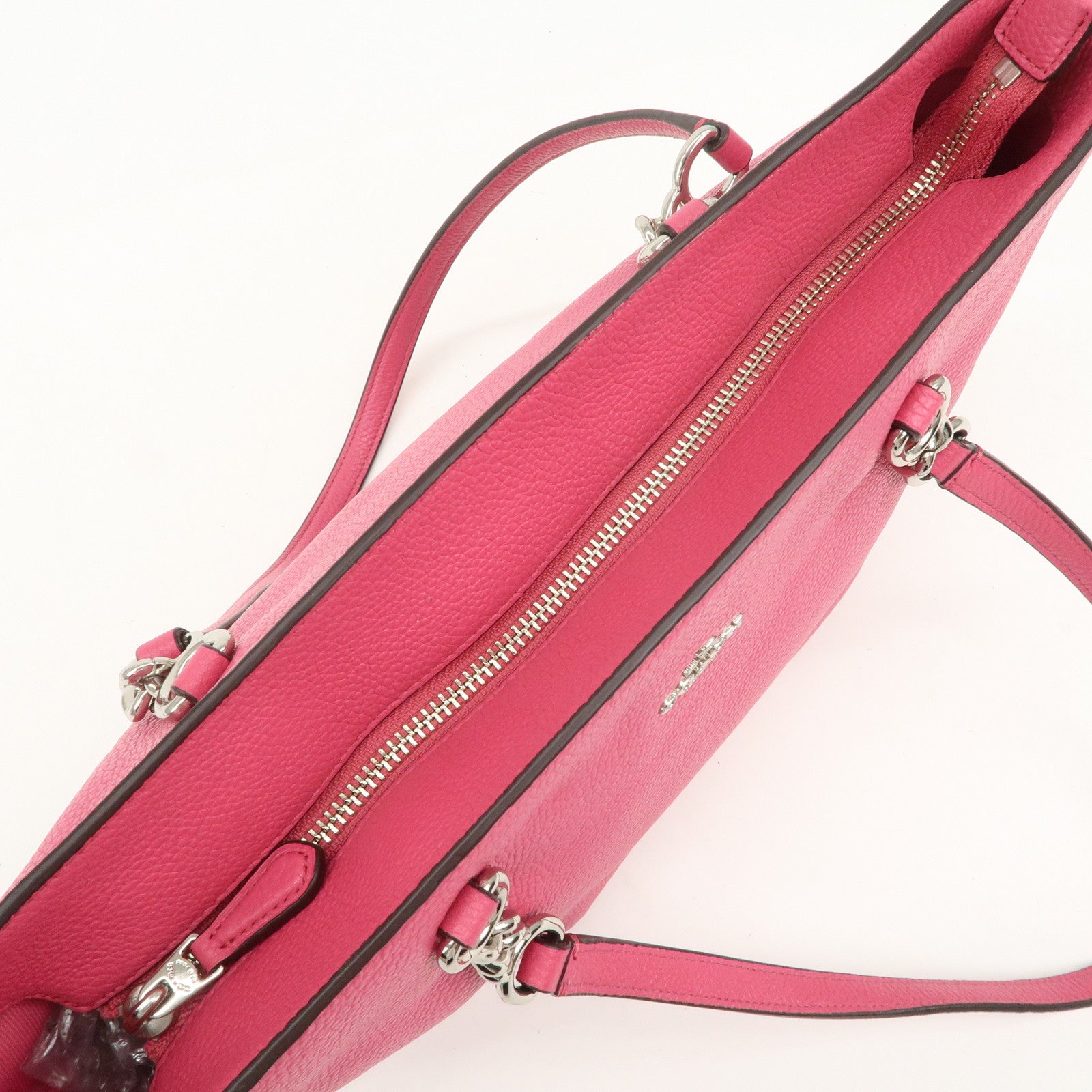 COACH Leather Set of 2 Shoulder Bag Tote Bag Black Pink