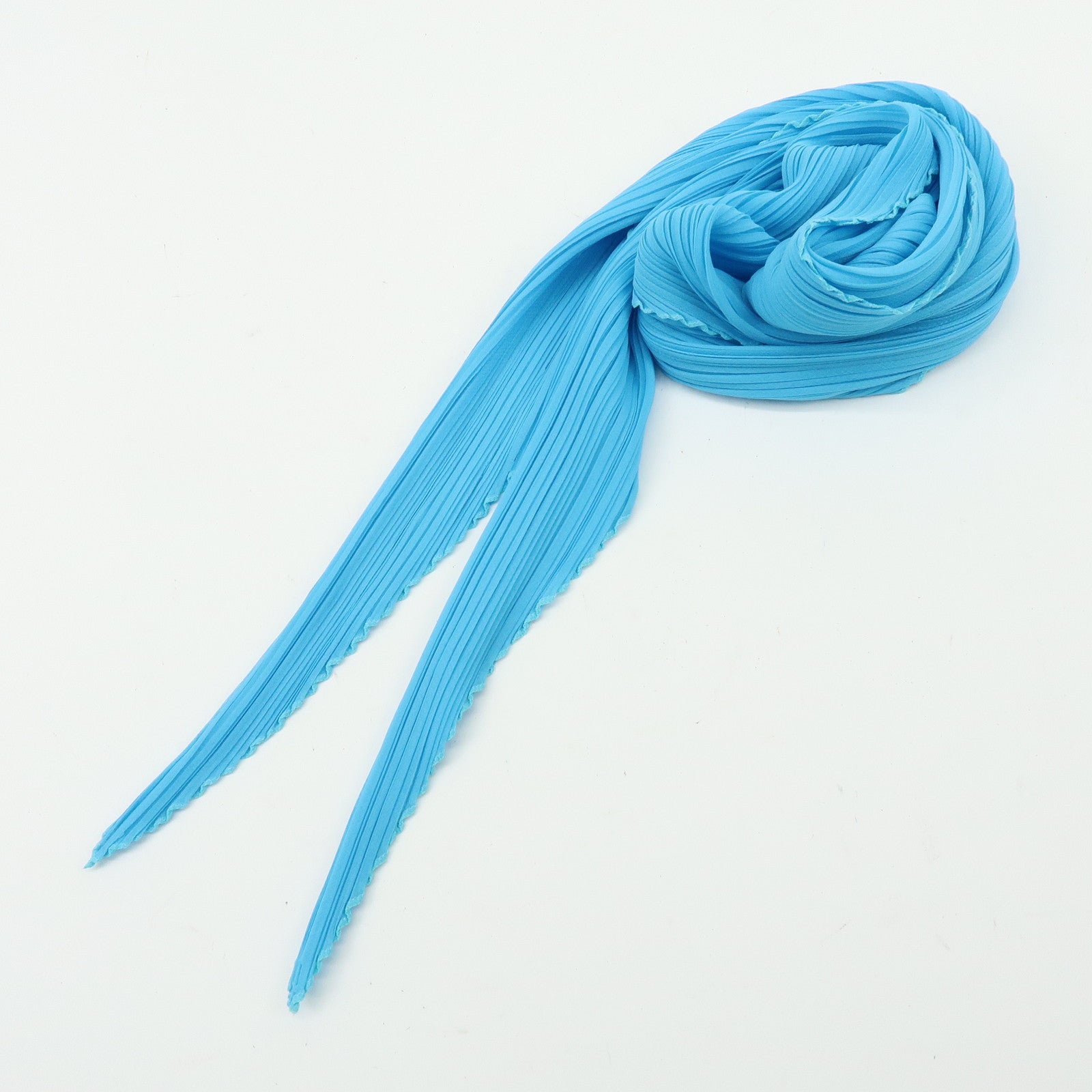 ISSEY MIYAKE PLeats Please Polyester Accordion Pleated Scarf Blue