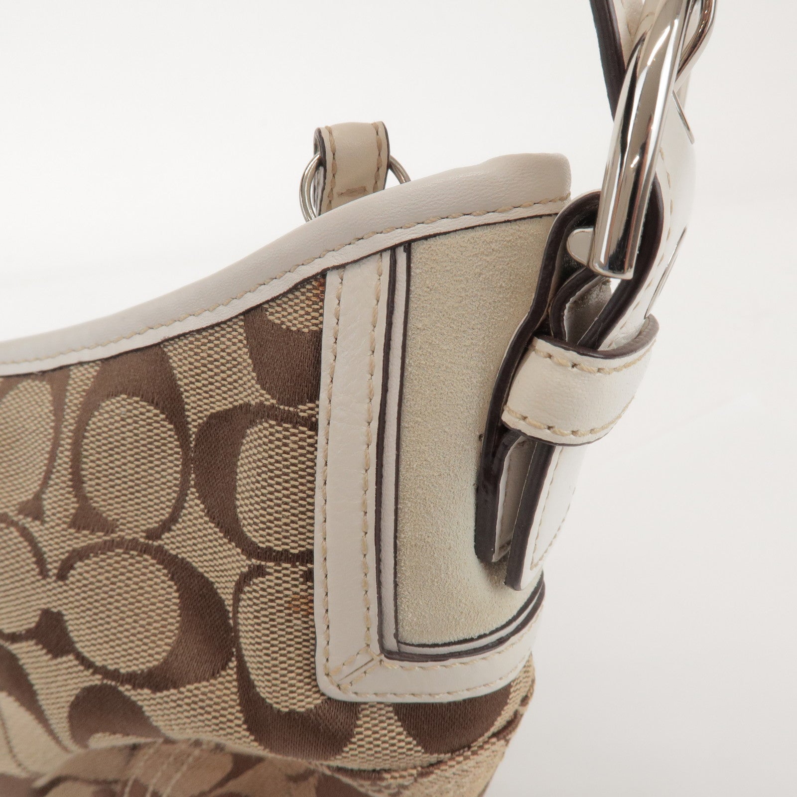 COACH Signature Set of 2 Canvas Leather Suede Shoulder Bag