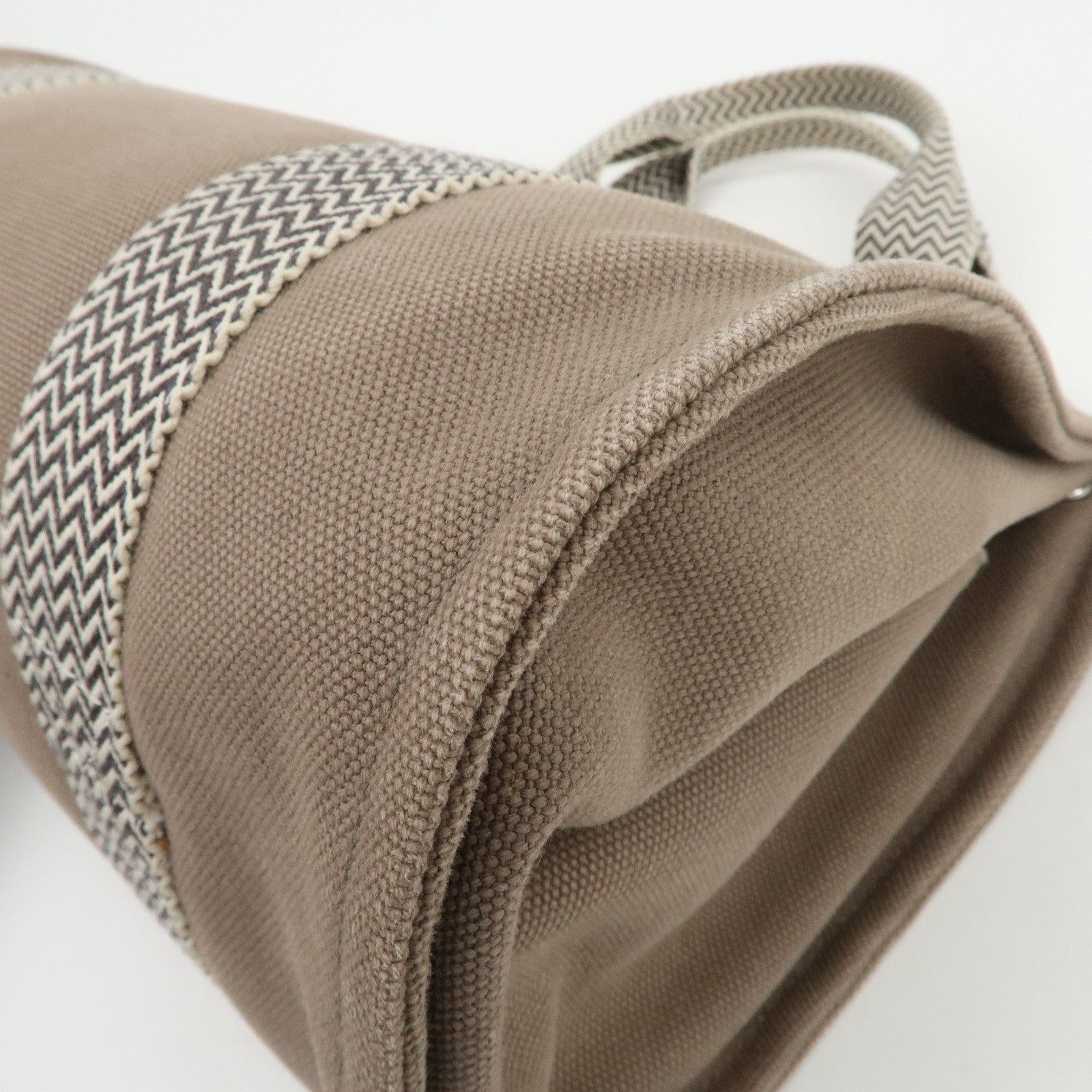 HERMES Cannes PM Canvas Tote Bag Hand Bag Beige