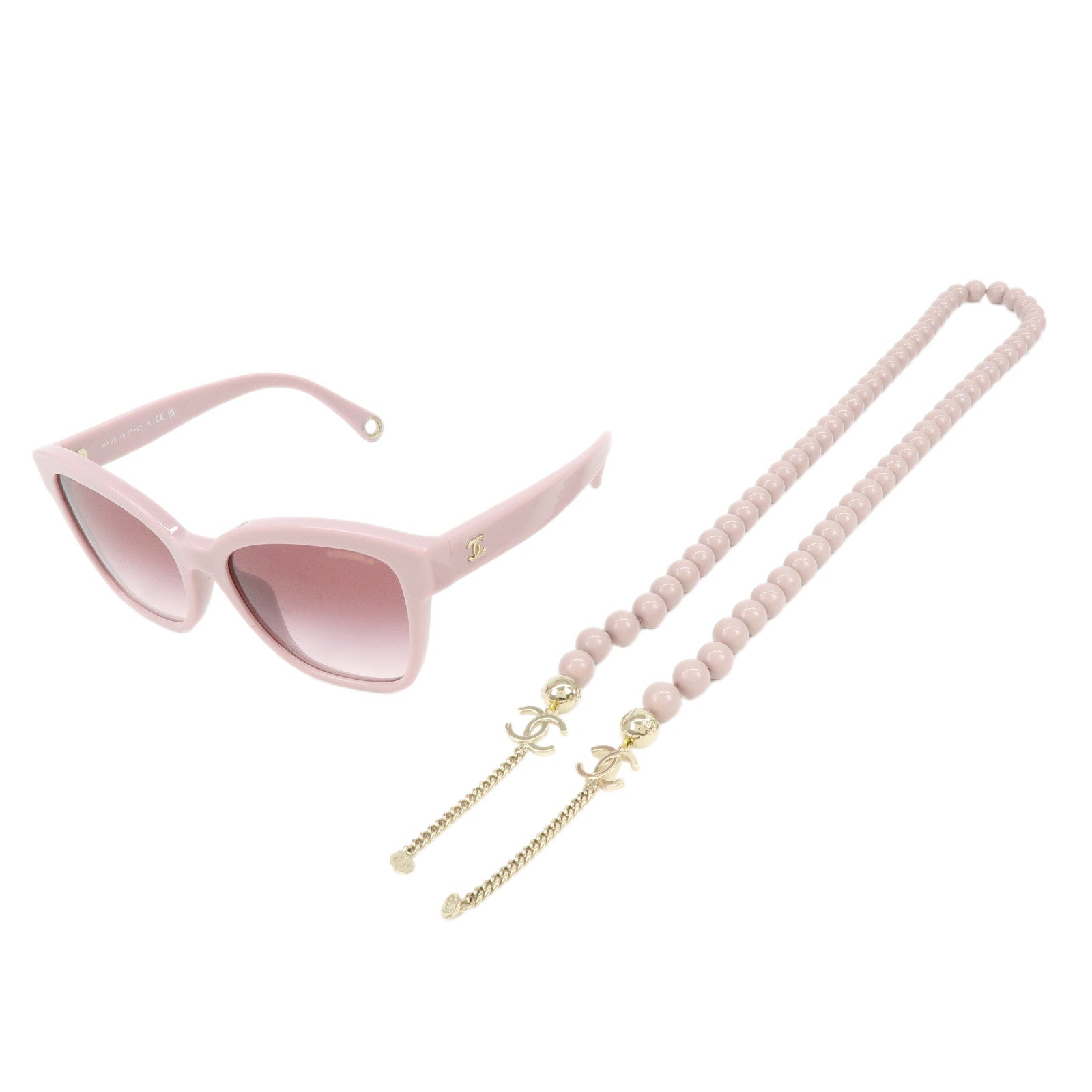 CHANEL COCO Mark Plastic Sunglasses Pink c.1721/8H 140 2N 5487 A