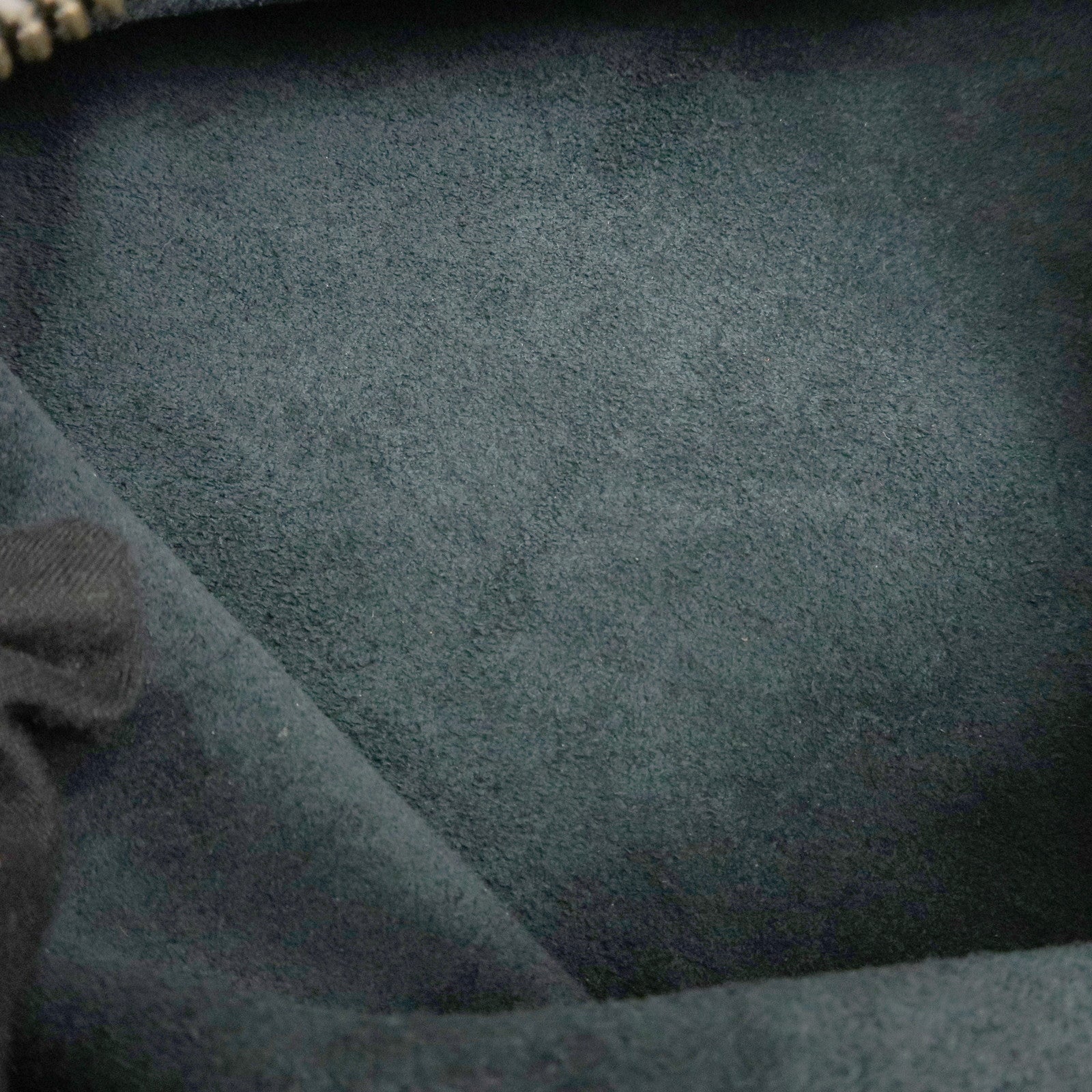 GUCCI Logo Print Leather Portfolio Clutch Bag Black 500984 Used