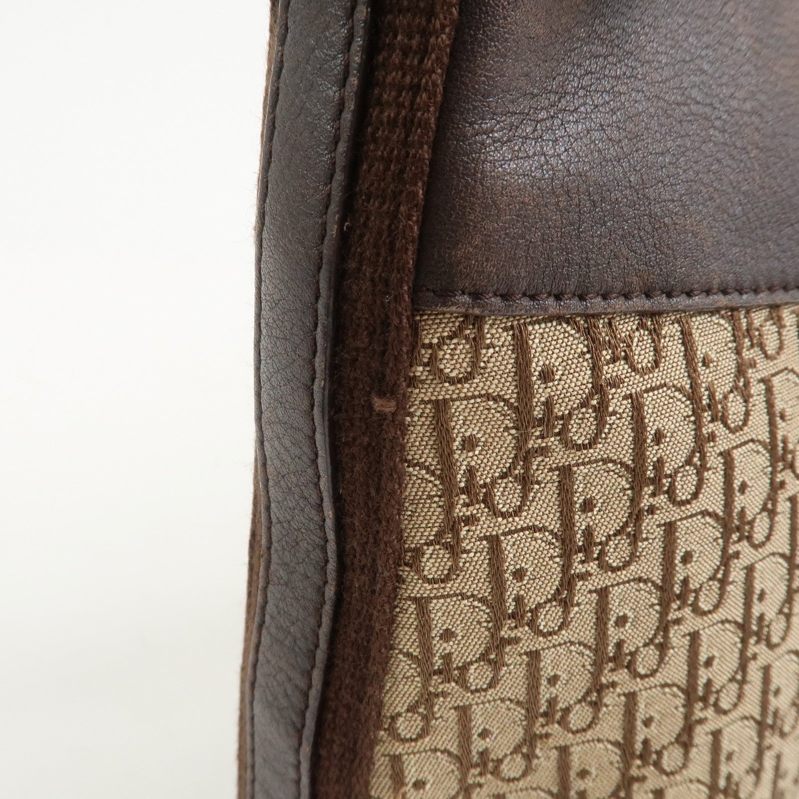 Christian Dior Street Chic Trotter Canvas Leather Shoulder Bag