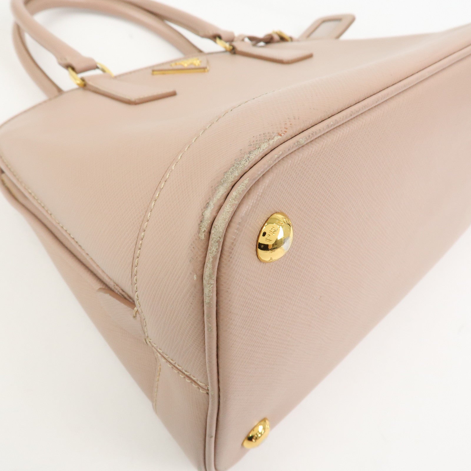 PRADA Triangle Logo Saffiano Leather 2Way Bag Hand Bag Pink BN2567
