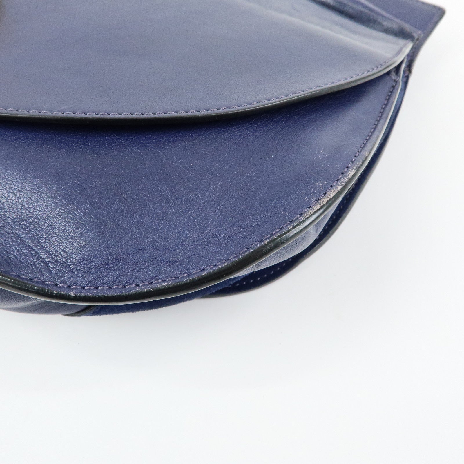 Chloe Goldie Leather Suede 2Way Hand Bag Shoulder Bag Navy