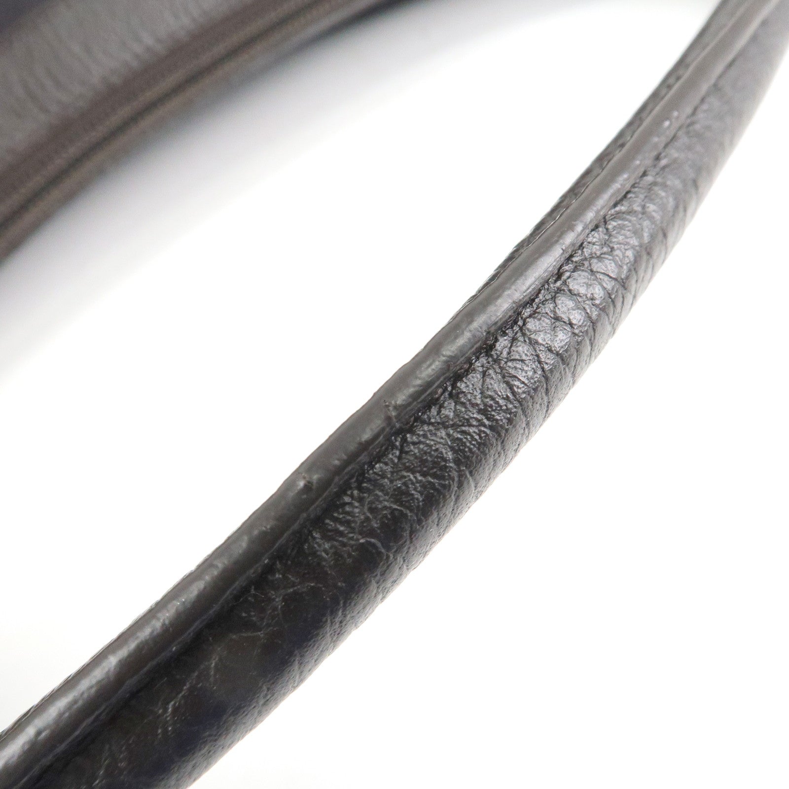 GUCCI Abbey Leather Canvas Shoulder Bag Hand Bag Dark Brown 293581 Used