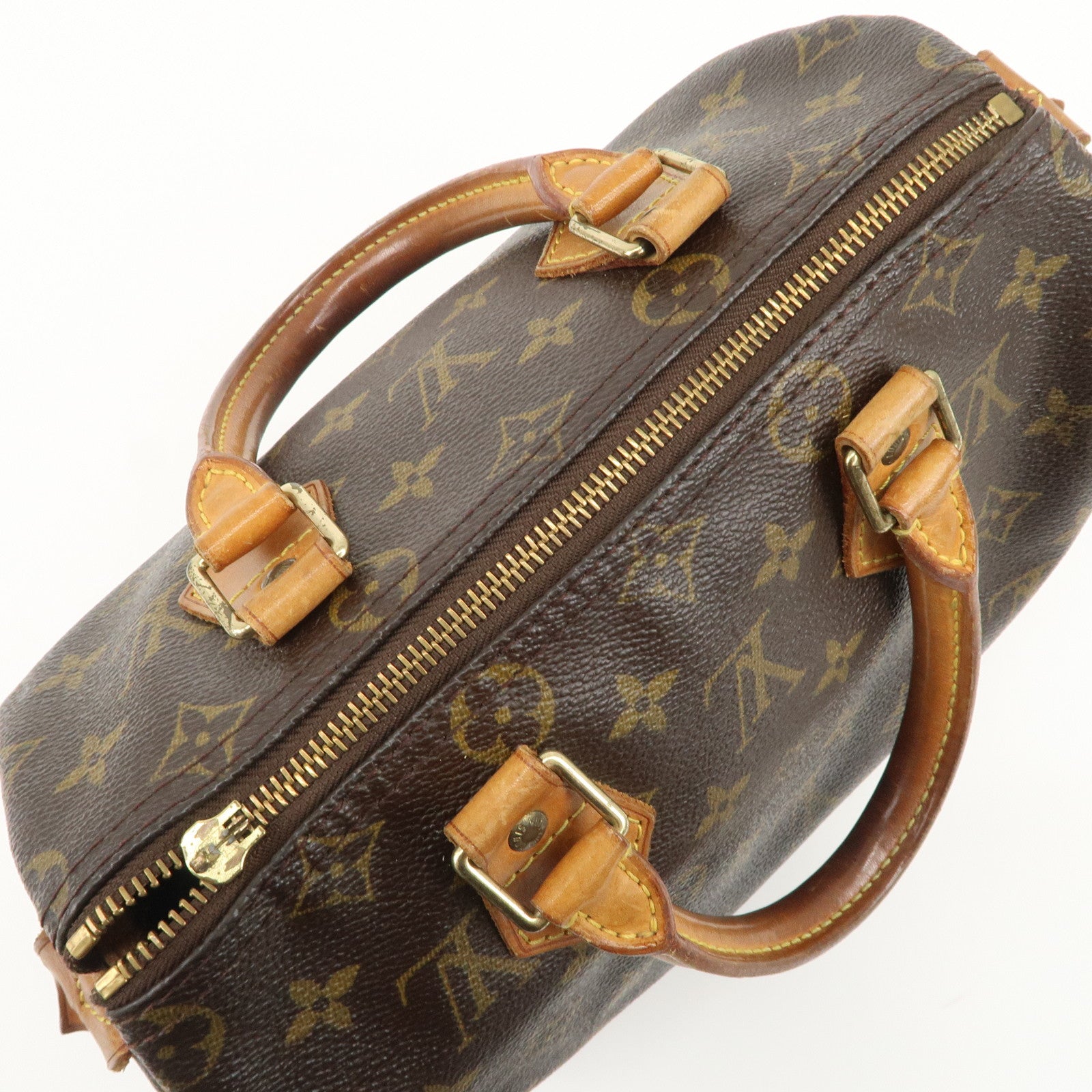 Louis Vuitton Monogram Speedy 25 Hand Bag Boston Bag Brown M41528 Used