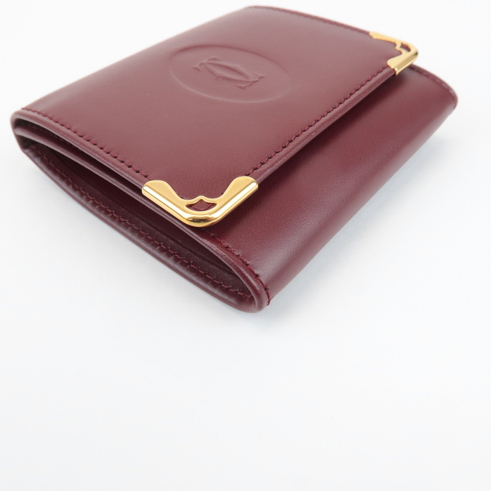 Cartier Mustline Leather Coin Case Bordeaux Used