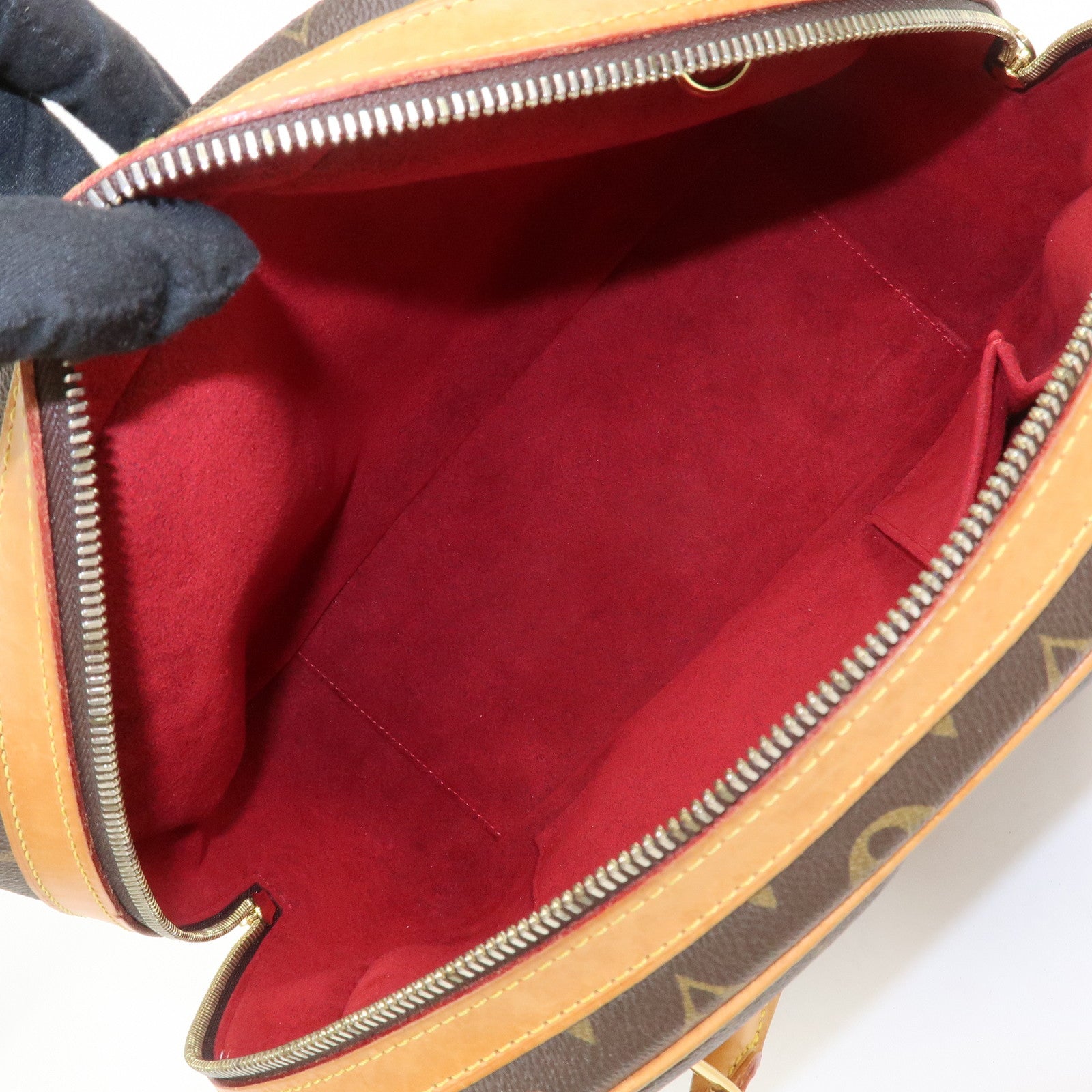 Louis Vuitton Monogram Mitsy Handbag Boston Bag Brown M40058