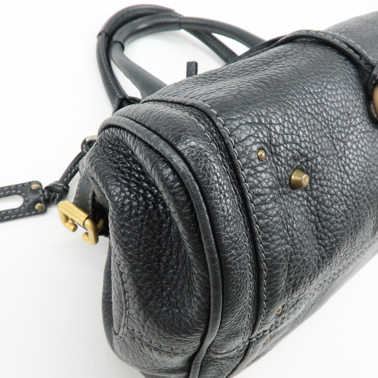 Chloe Paddington Leather Hand Bag Shoulder Bag Black