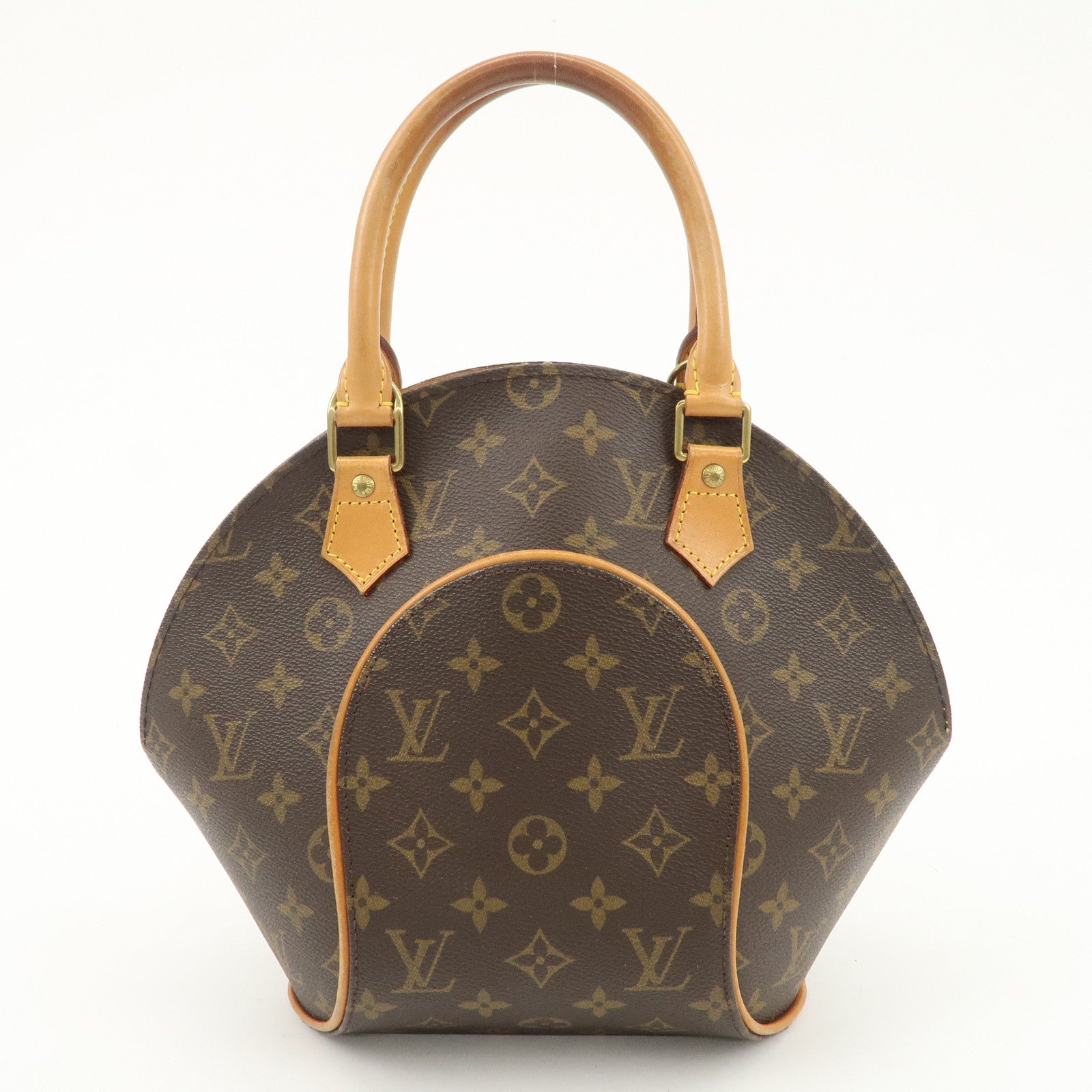 Louis Vuitton Monogram Ellipse PM Hand Bag Brown Gold Hardware M51127 Used