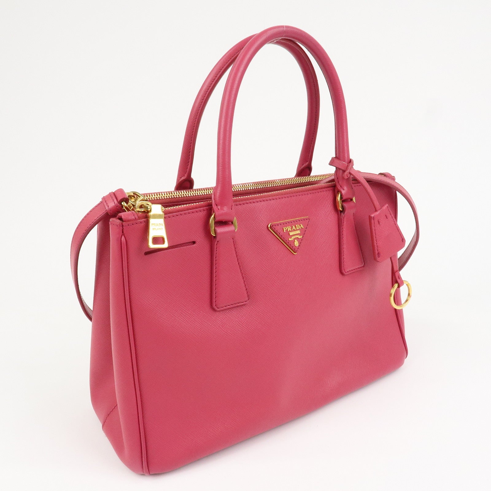 PRADA Saffiano Leather Galleria 2Way Hand Shoulder Bag Pink 1BA863