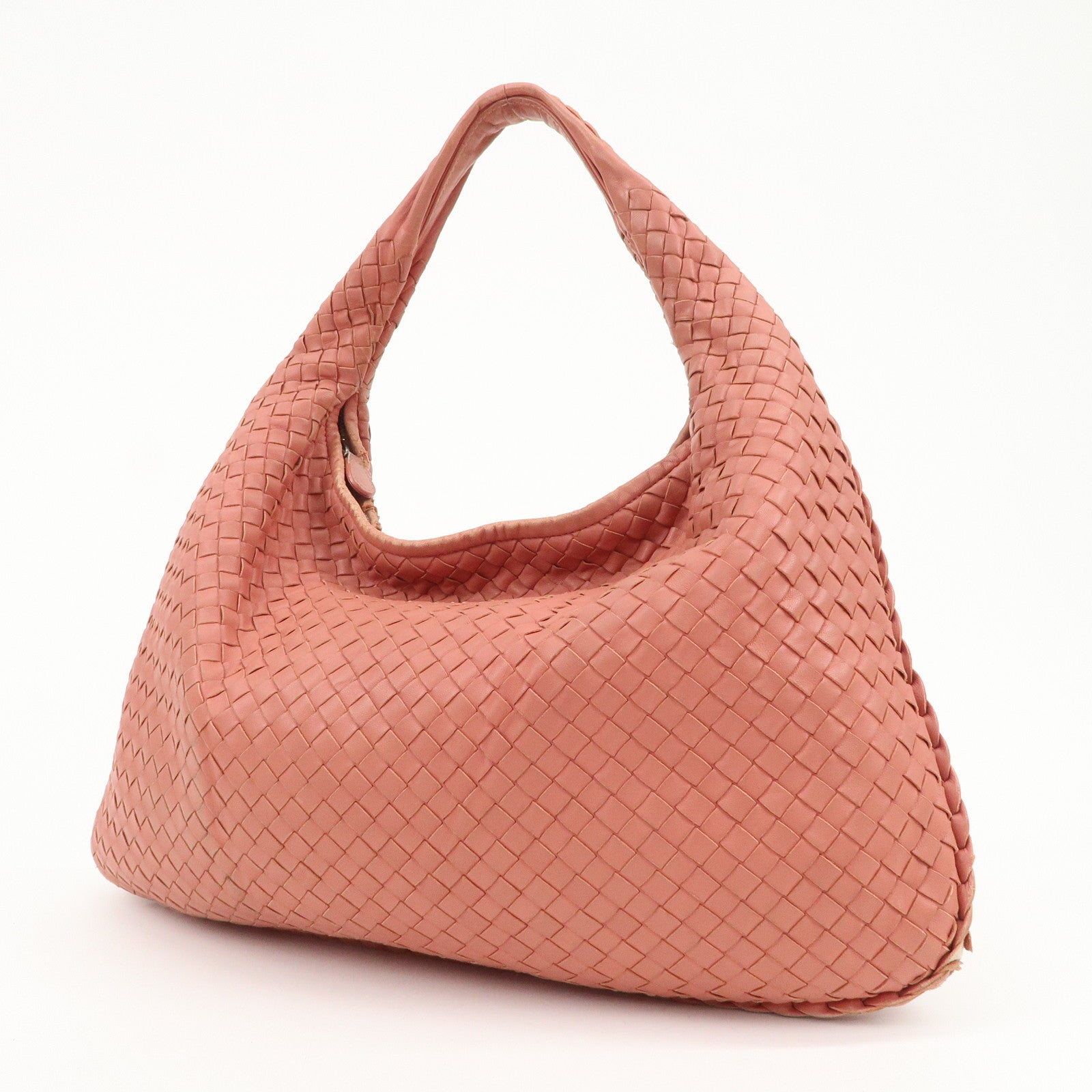 BOTTEGA VENETA Intrecciato Leather Shoulder Bag Hand Bag Pink