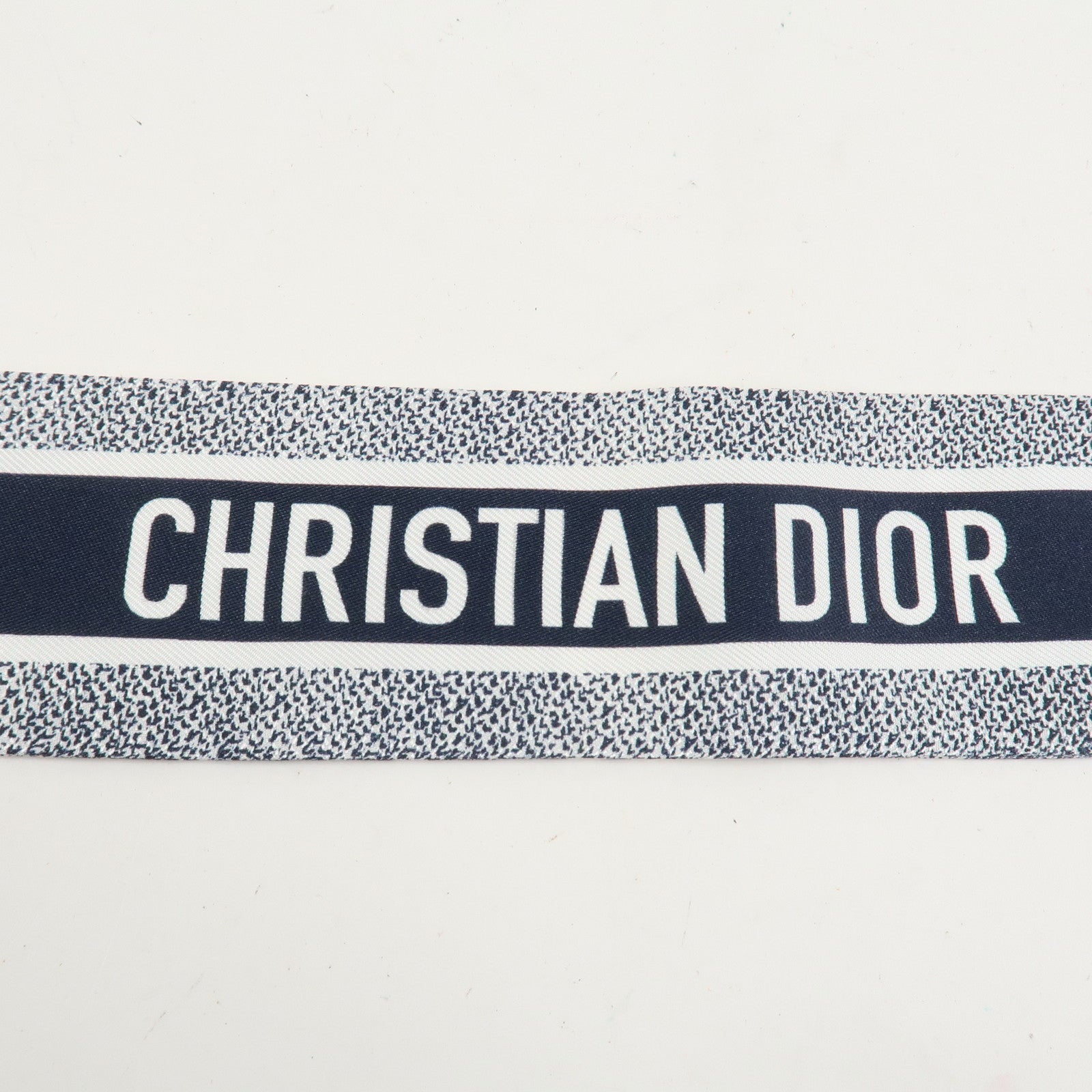 Christian Dior Mitzah Animal Motif Silk 100% Scarf White Navy