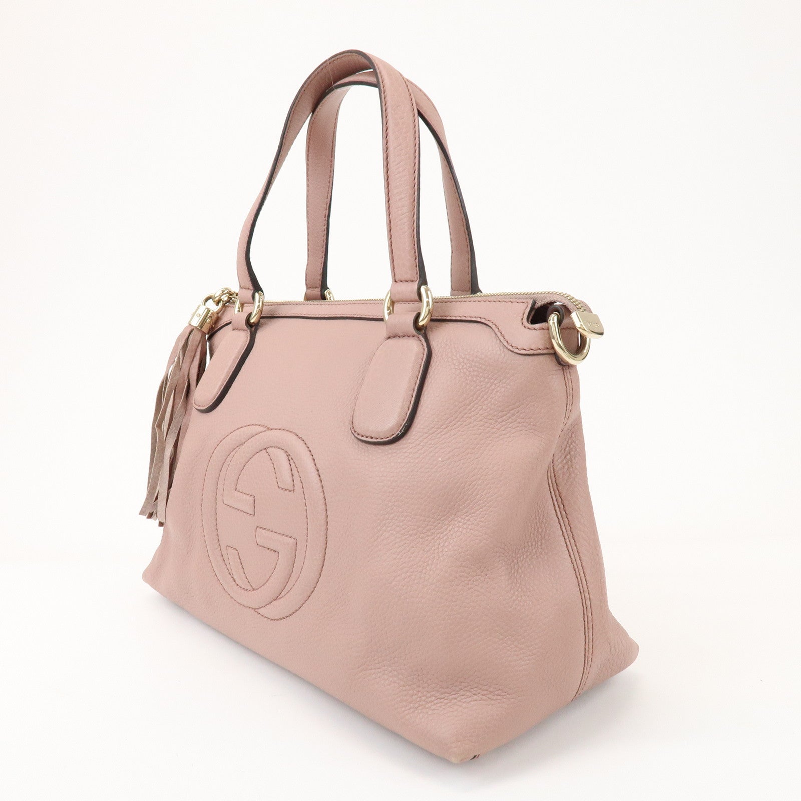 GUCCI SOHO Leather 2Way Bag Hand Bag Shoulder Bag Pink 308362