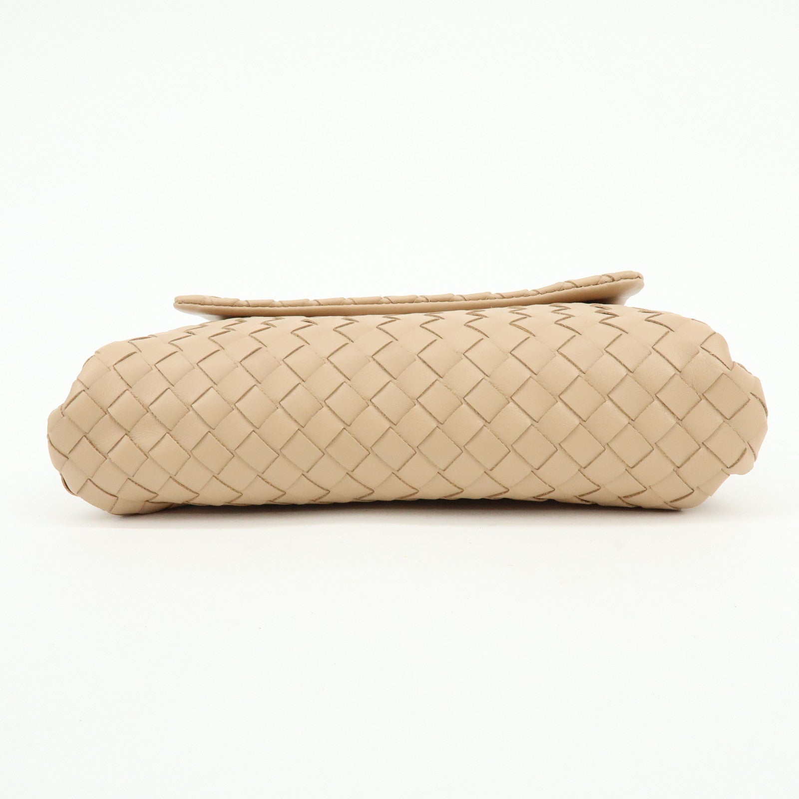 BOTTEGA VENETA Intrecciato Nappa Leather Clutch Bag Beige