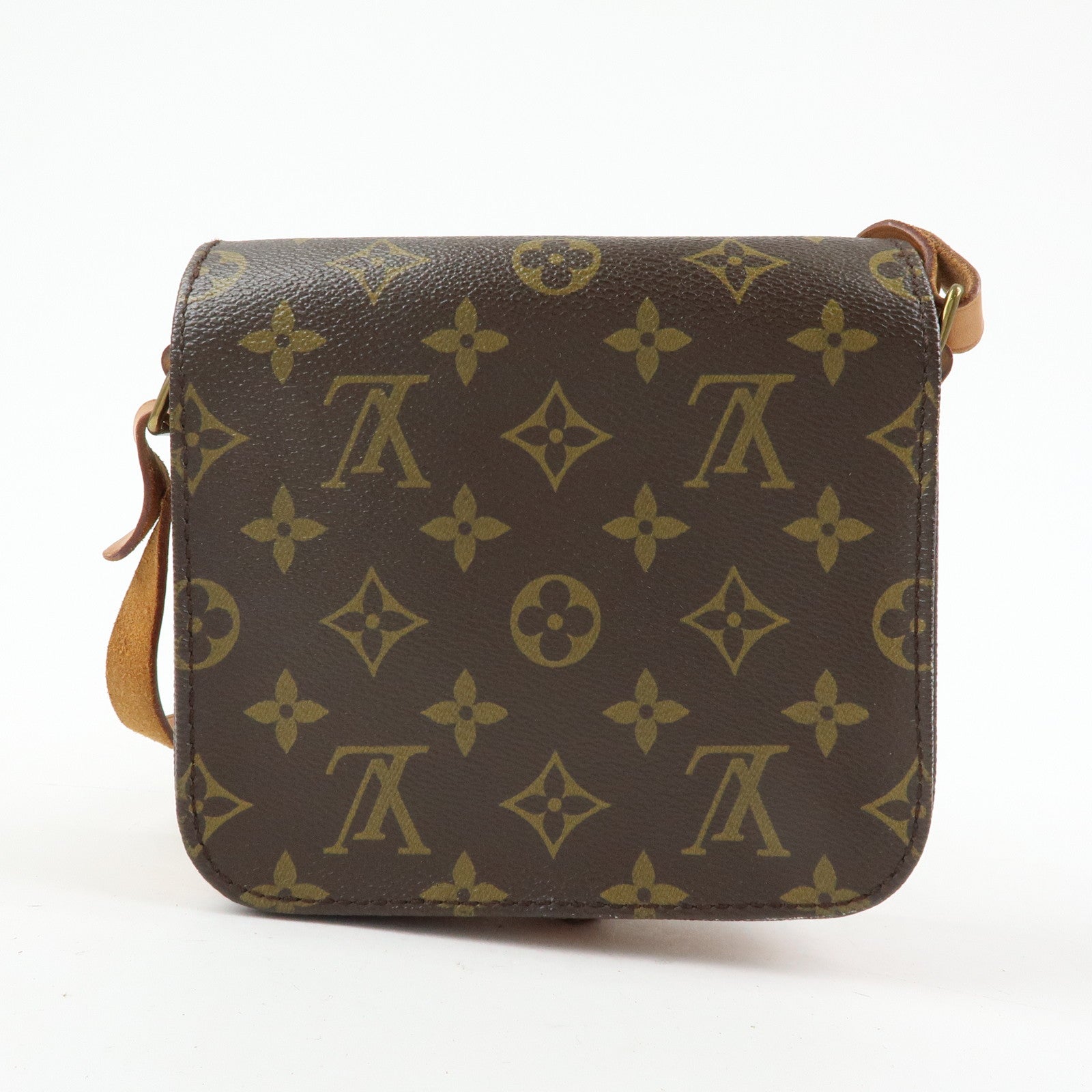 Louis Vuitton Monogram Mini Cartouchiere Shoulder Bag Brown M51254