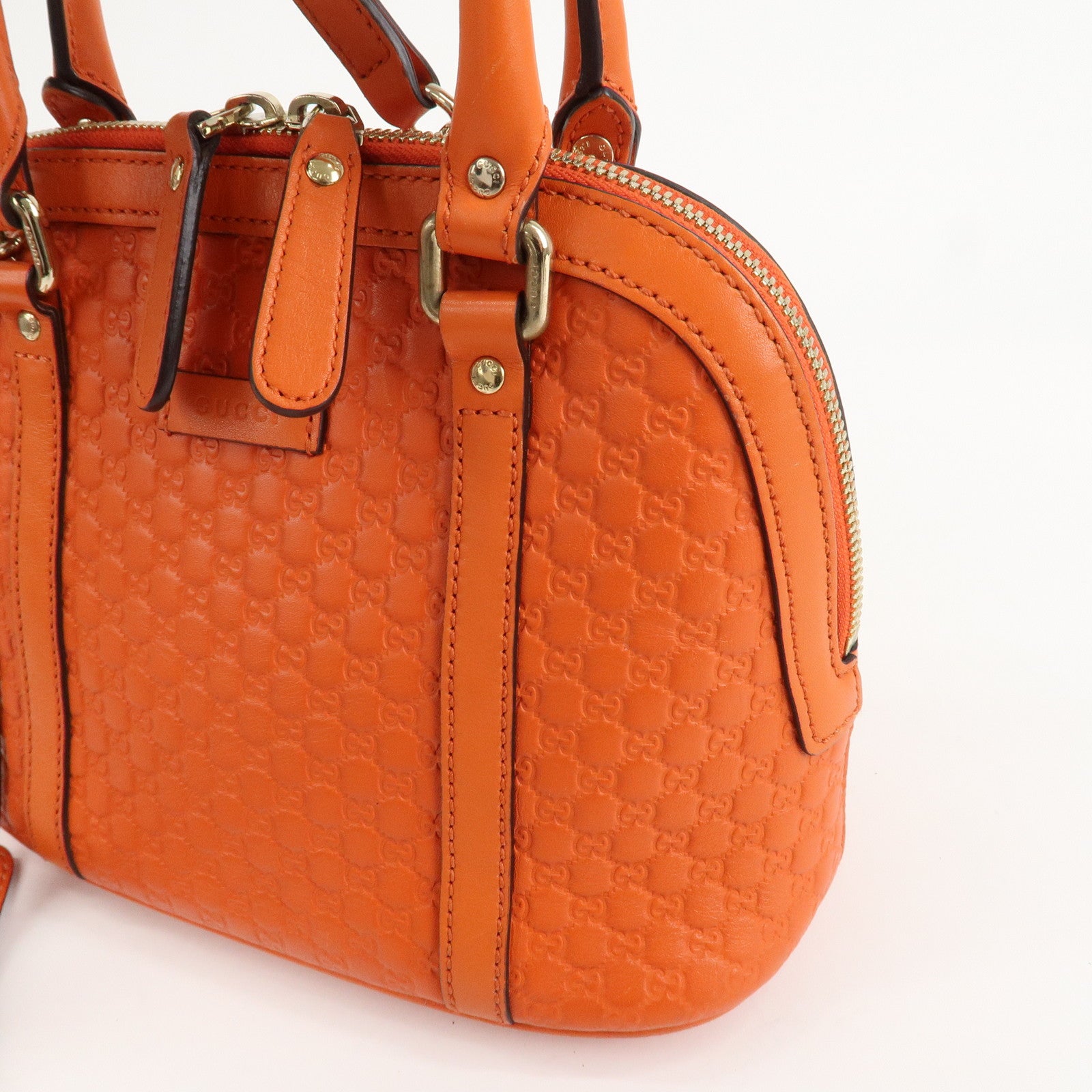 GUCCI Micro Guccissima 2Way Hand Bag Shoulder Bag Orange 449654