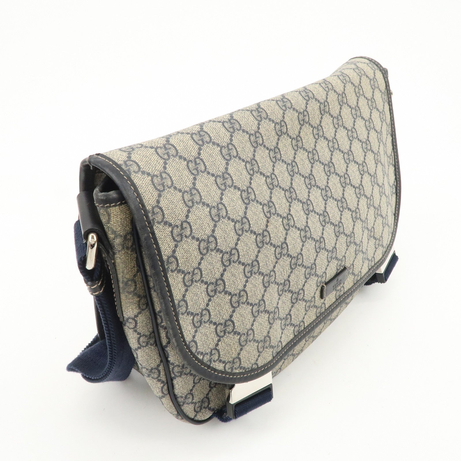 GUCCI GG Supreme Shoulder Bag Messenger Bag Beige Navy 201732