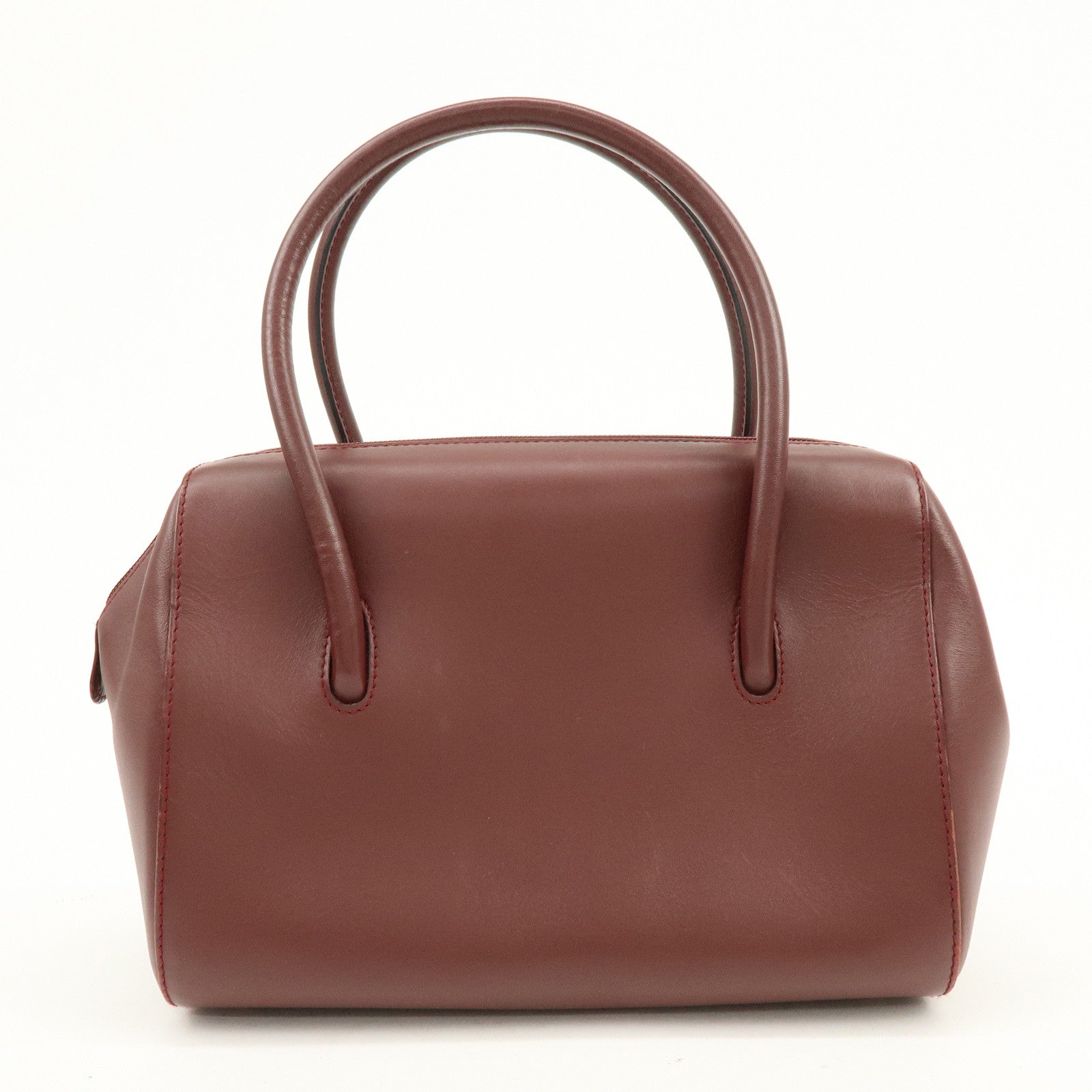 Cartier Must de Cartier Leather Hand Bag Tote Bag Bordeaux