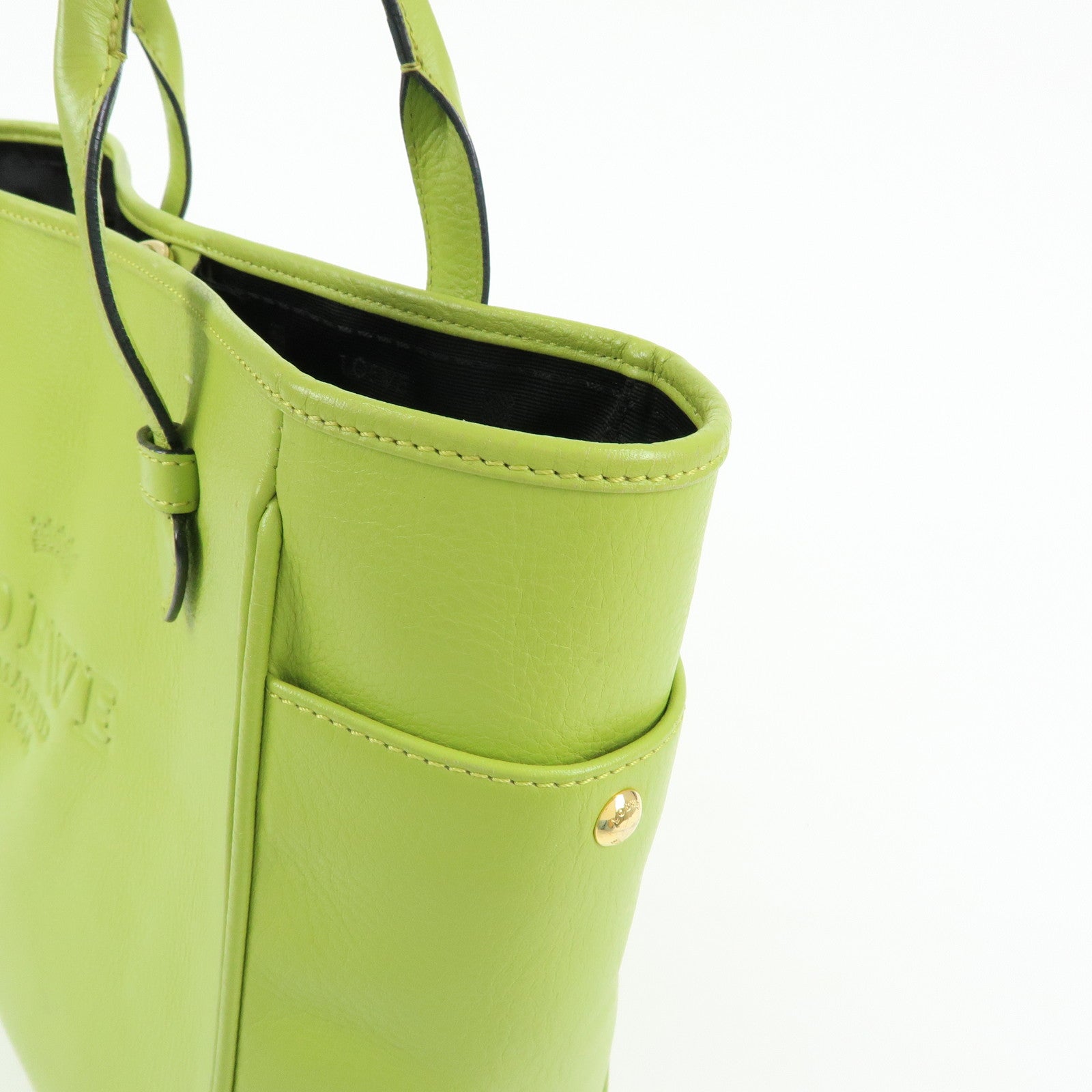 LOEWE Heritage Leather Tote Bag Hand Bag Light Green