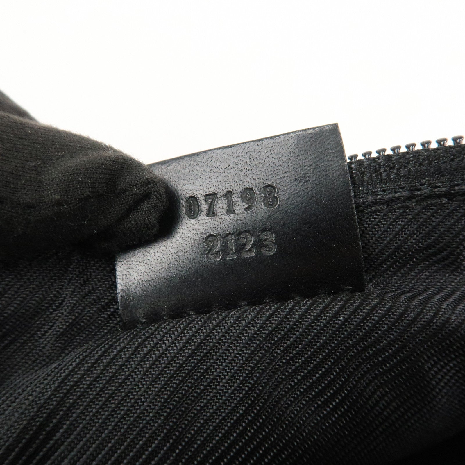 GUCCI Boat Bag GG Canvas Leather Hand Bag Pouch Black 07198