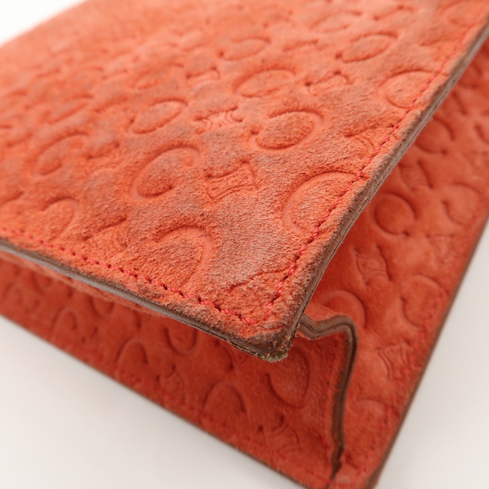 CELINE C Macadam Suede Leather Tote Bag Hand Bag Orange Light Brown