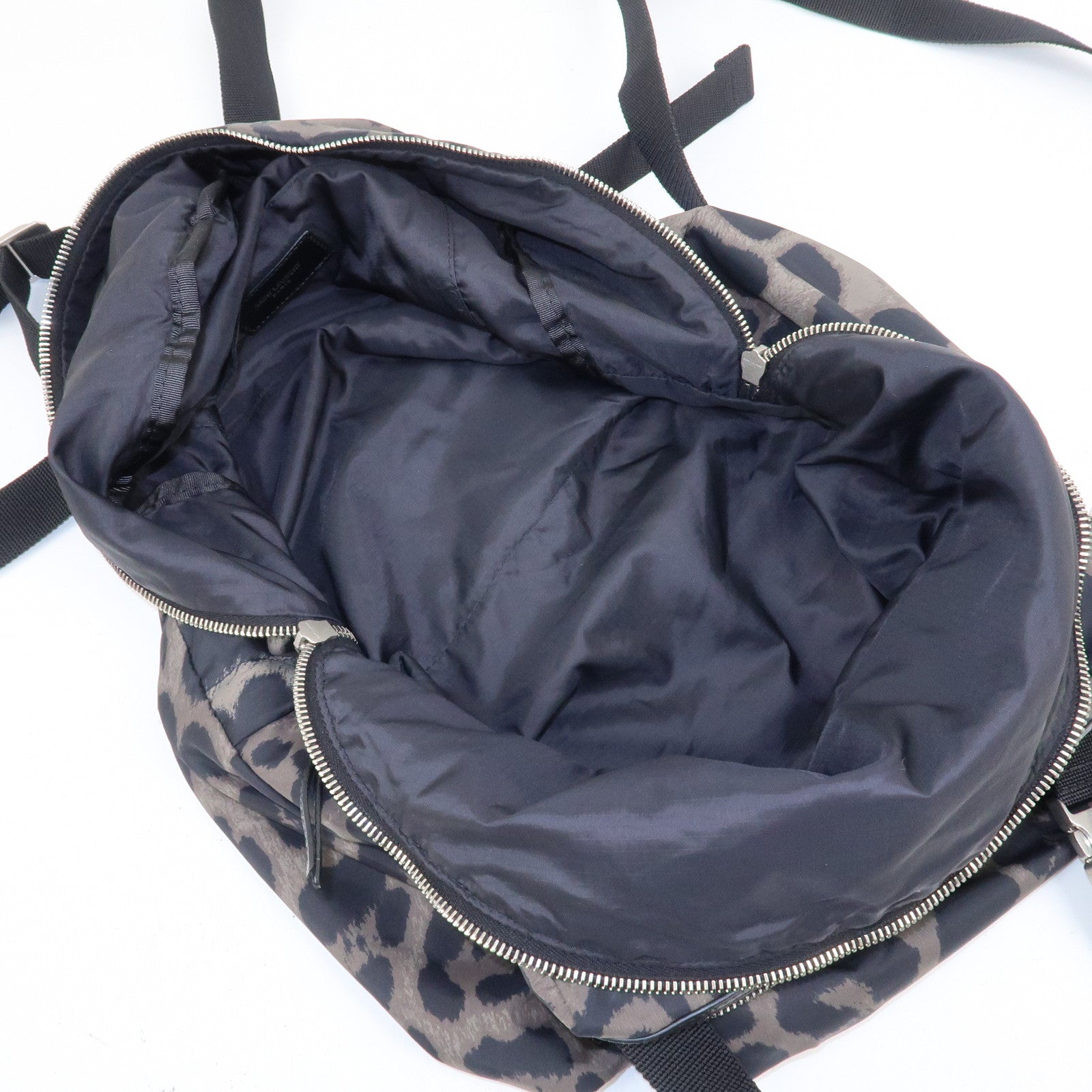 SAINT LAURENT PARIS Nylon Leather Foldable Backpack Bodybag Black 524974