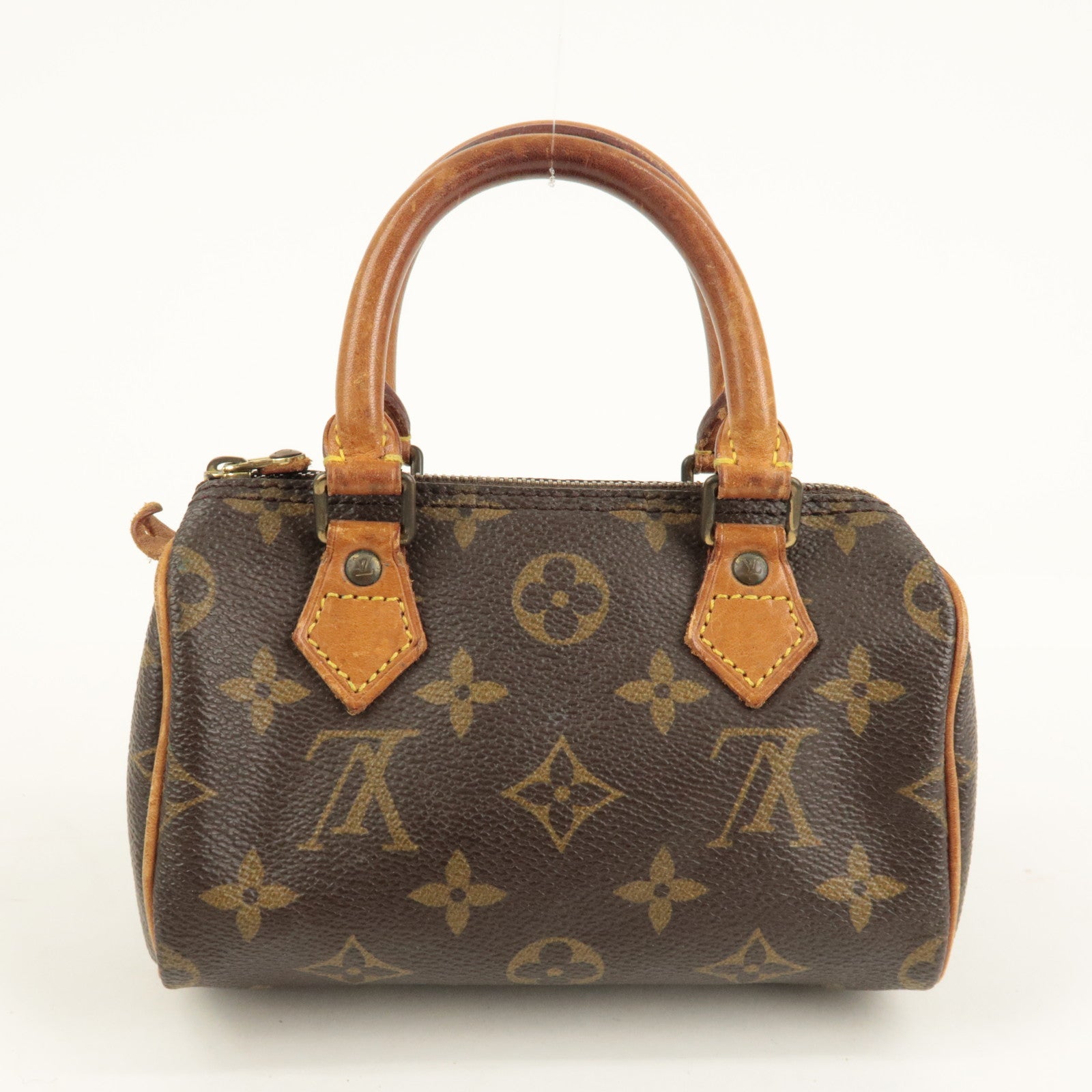 Louis Vuitton Monogram Mini Speedy Hand Bag Brown M41534 Used