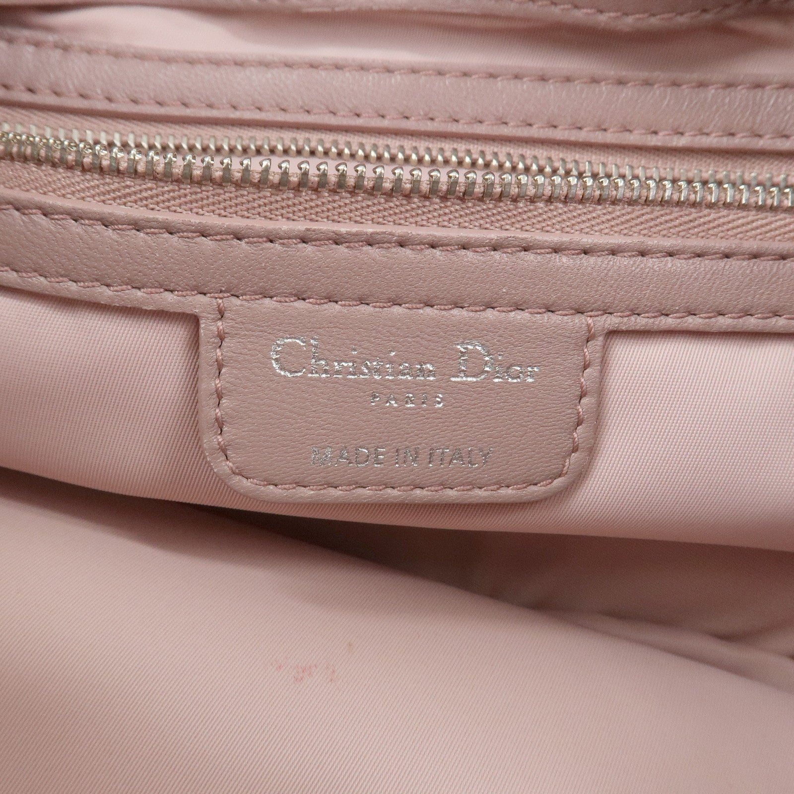 Christian Dior Cannage Nylon Leather Hand Bag Tote Bag Pink