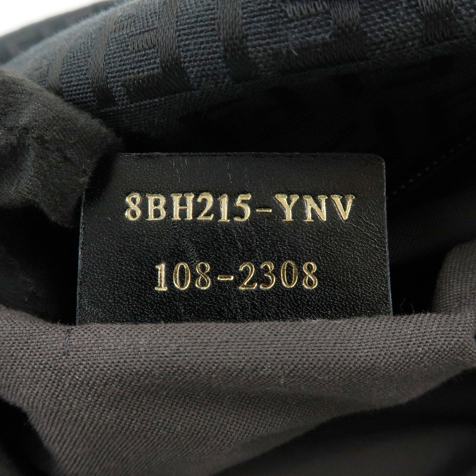 FENDI Zucchino Canvas Leather Tote Bag Shoulder Bag Black 8BH215