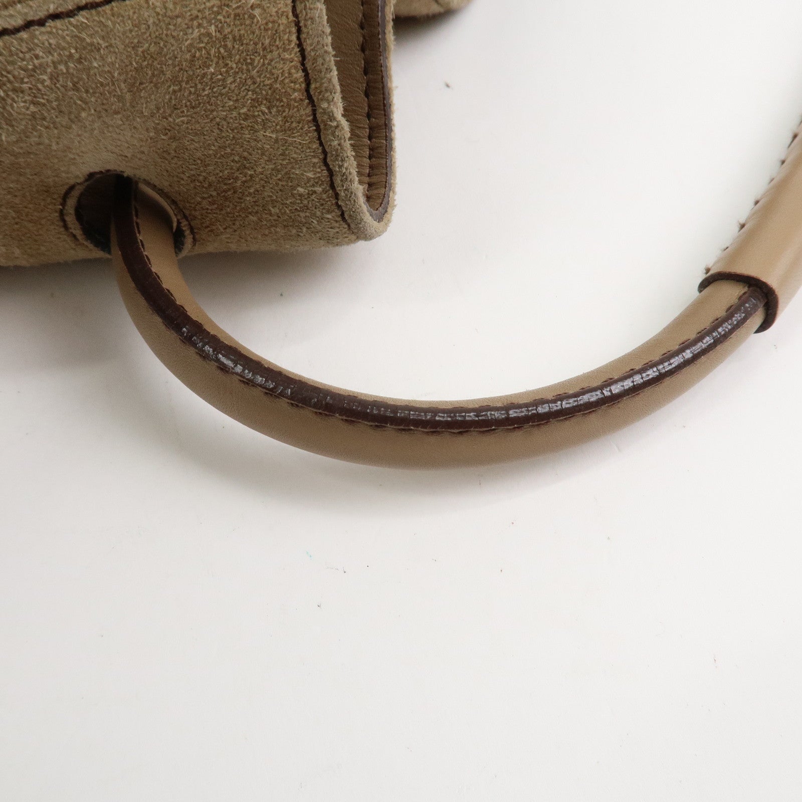 Ferragamo Suede Shoulder Bag Hand Bag Beige