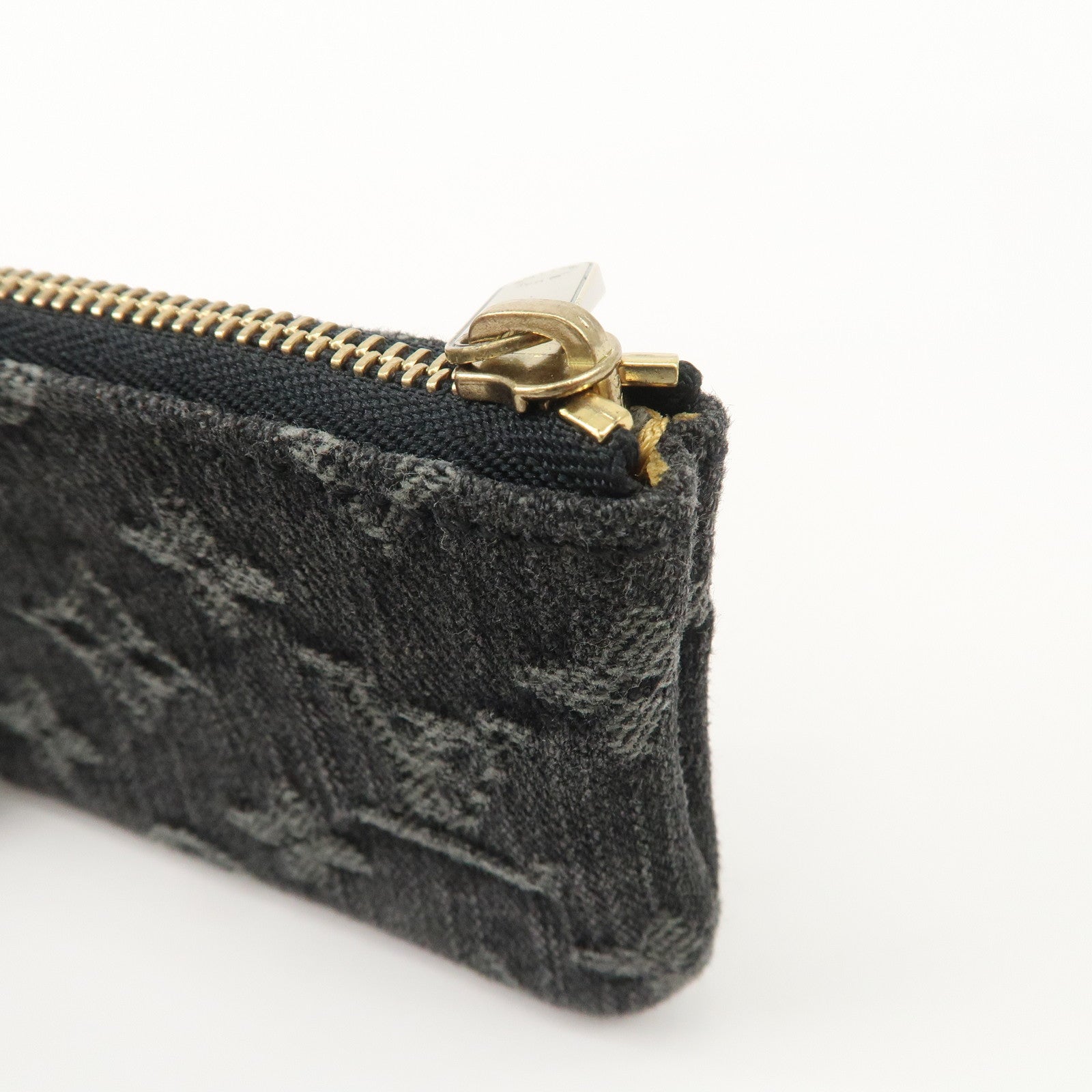 Louis Vuitton Monogram Denim Pochette Cles Coin Case Black M95616