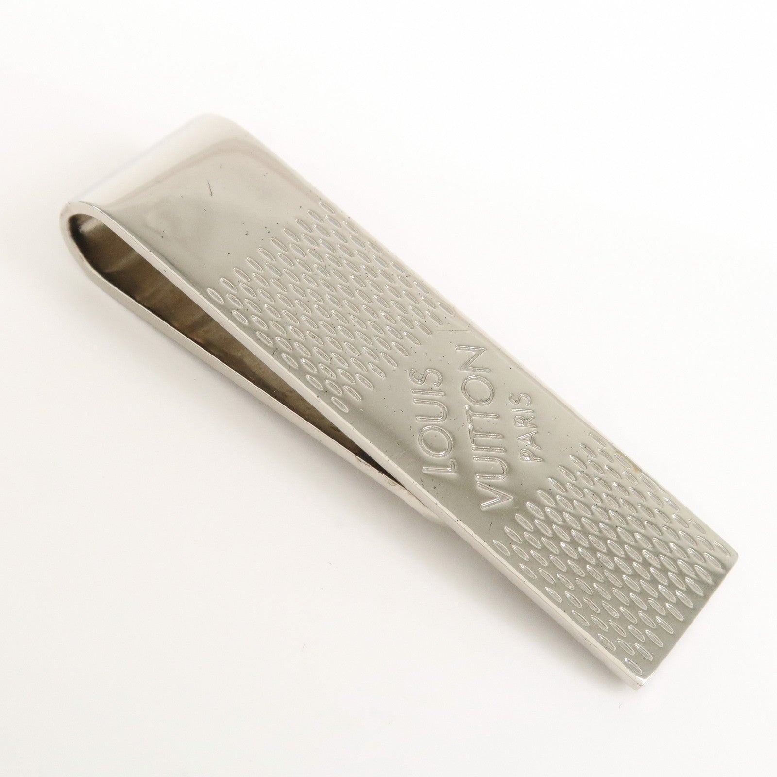 Louis Vuitton Damier Metal Bill Clip Money Clip Silver M67919